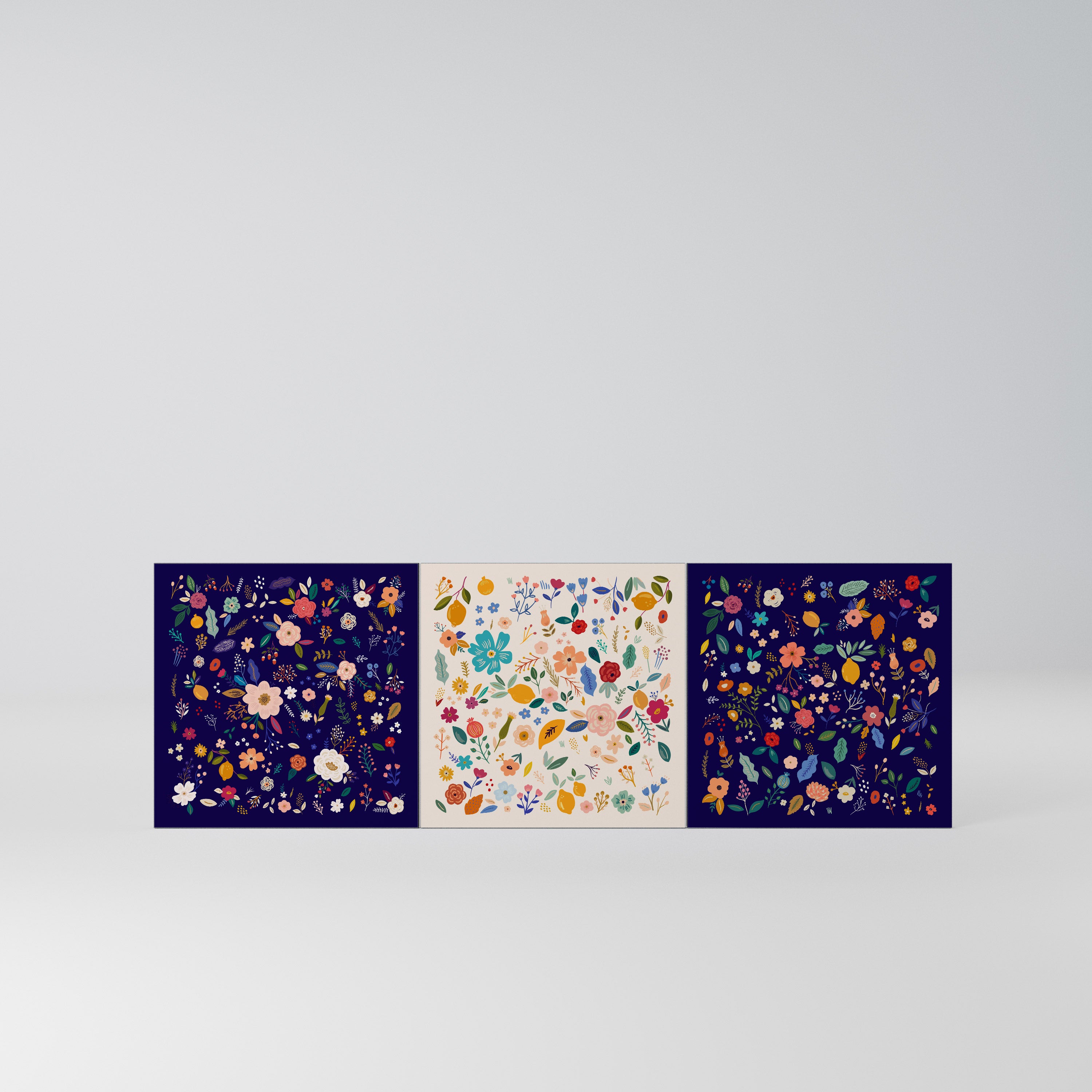 FLORAL COMBINATION Komplet 3 frontów do komody 3-drzwiowej