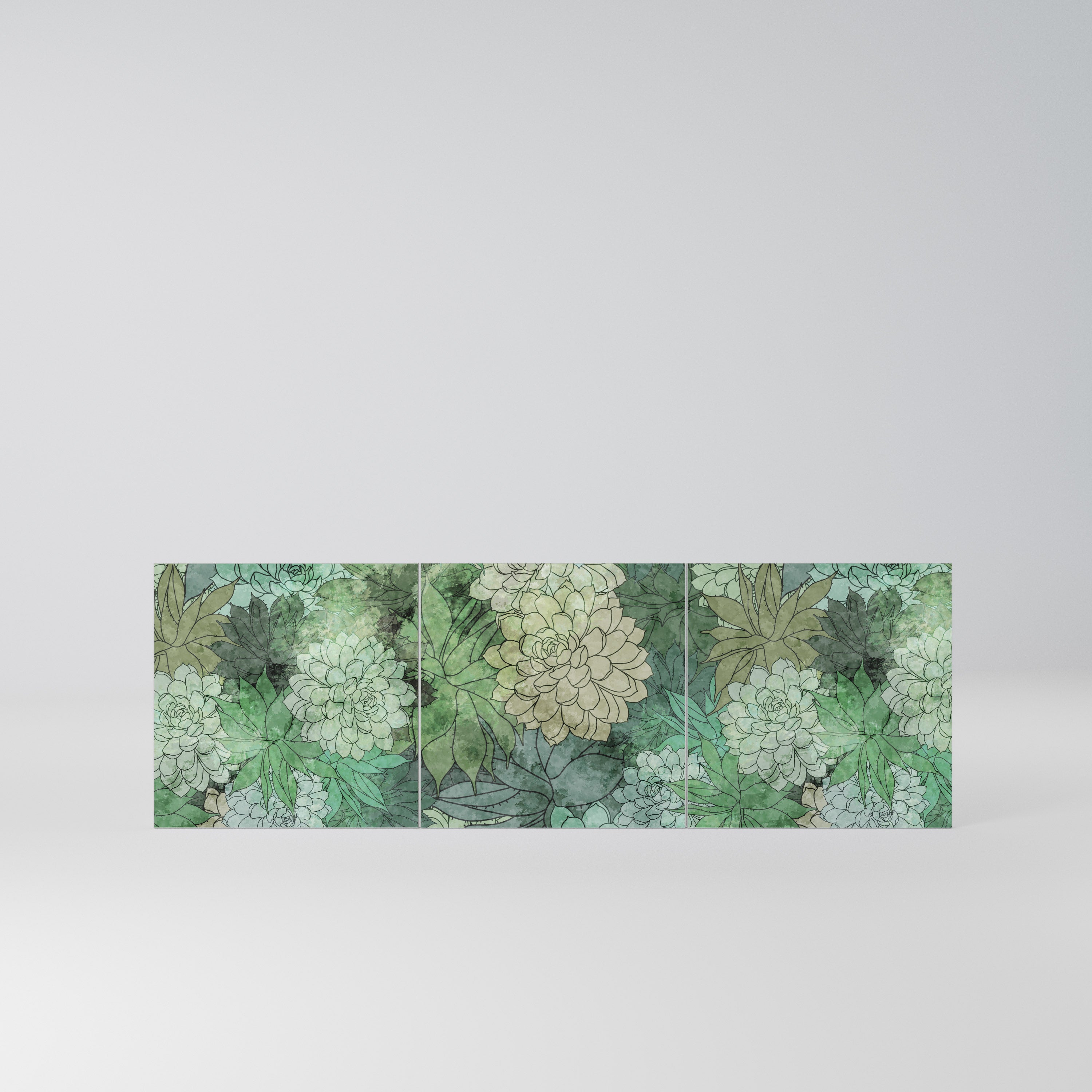 SUCCULENT CLUSTER Komplet 3 frontów do komody 3-drzwiowej