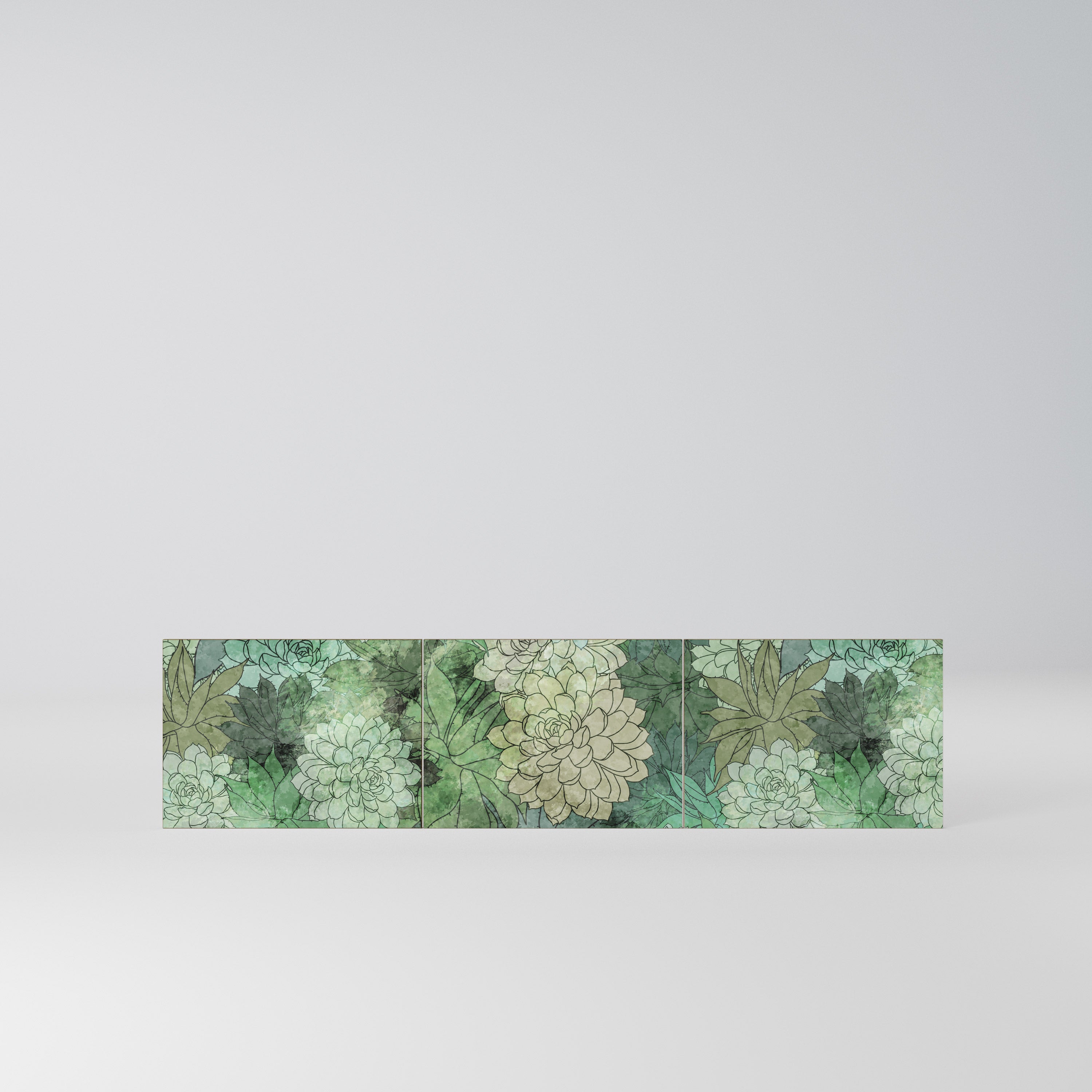 SUCCULENT CLUSTER Komplet 3 frontów do szafki RTV 3-drzwiowej