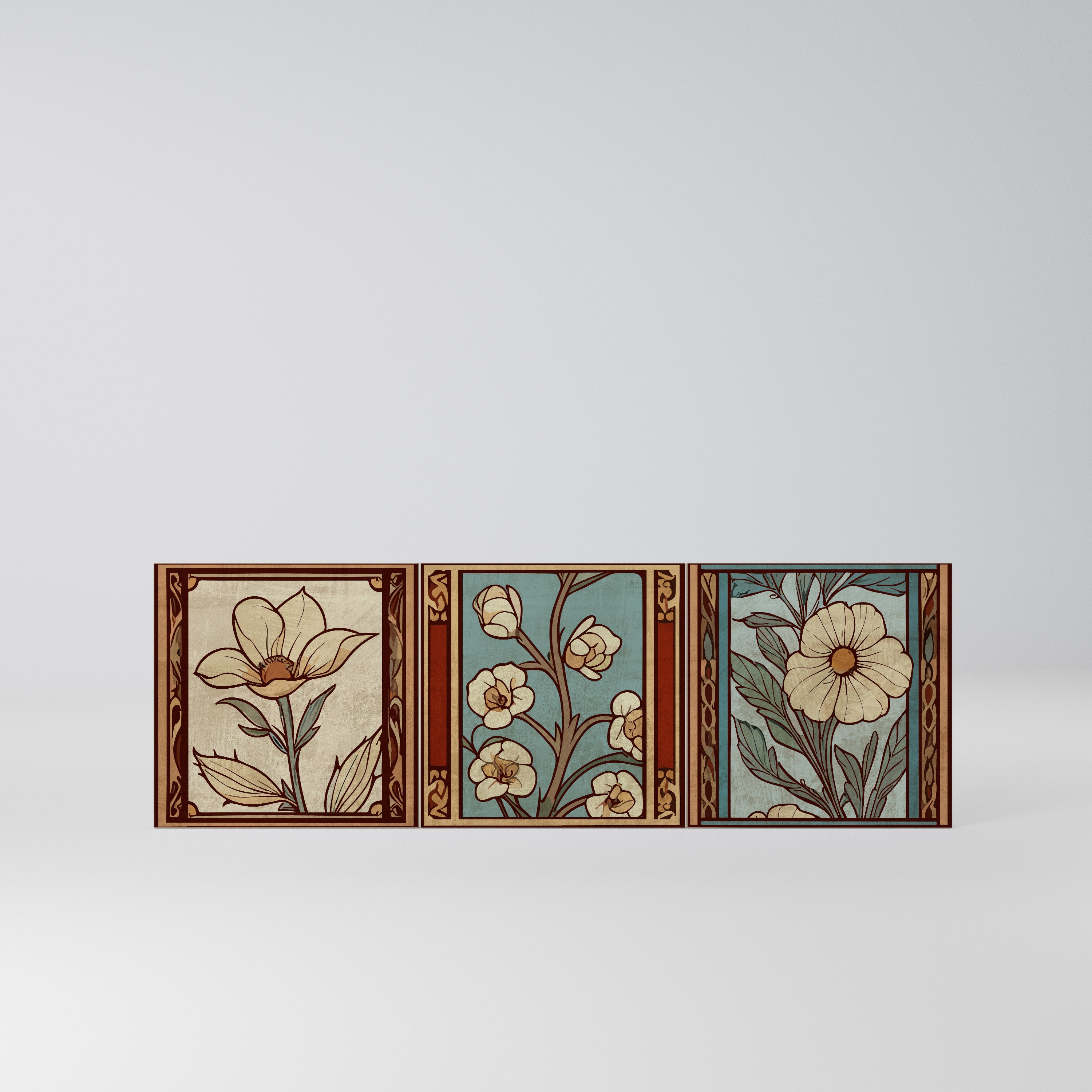 TIMELESS FLORA Komplet 3 frontów do komody 3-drzwiowej