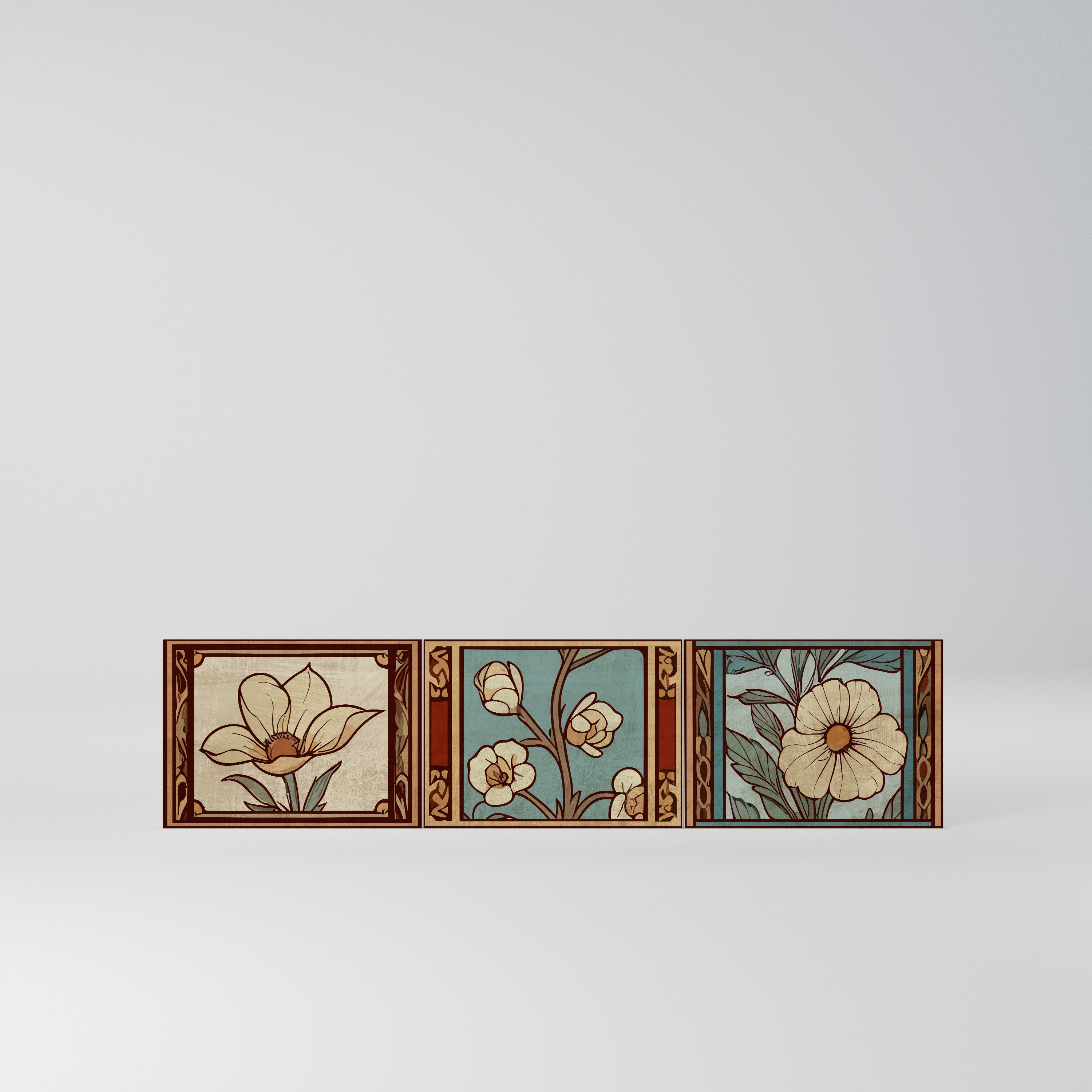 TIMELESS FLORA Komplet 3 frontów do szafki RTV 3-drzwiowej