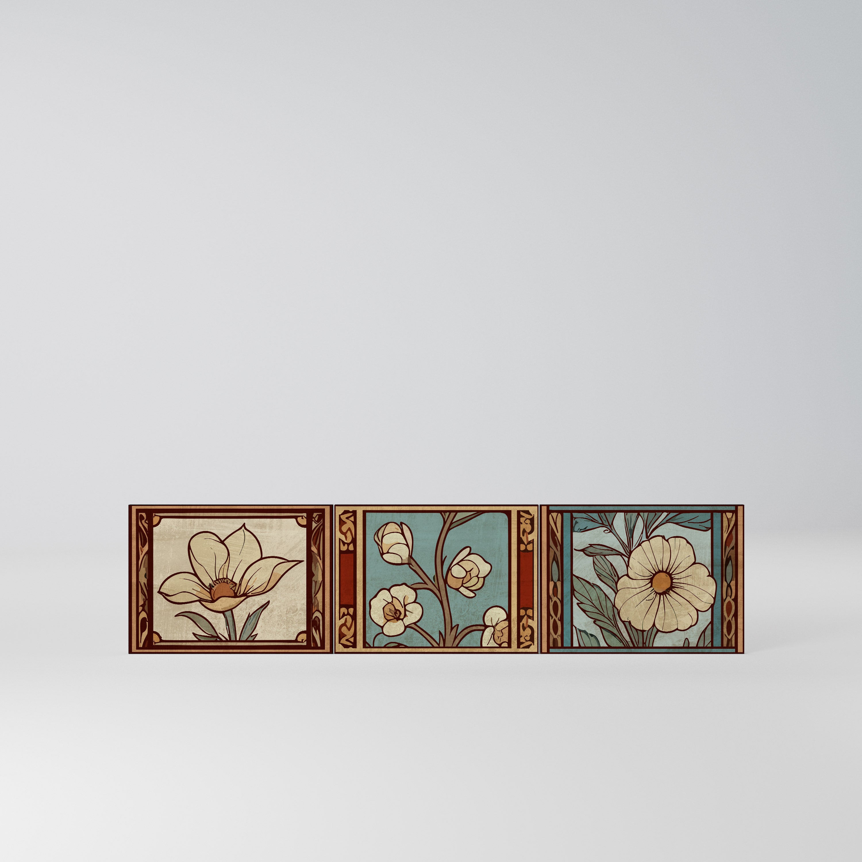 TIMELESS FLORA Komplet 3 frontów do szafki RTV 3-drzwiowej