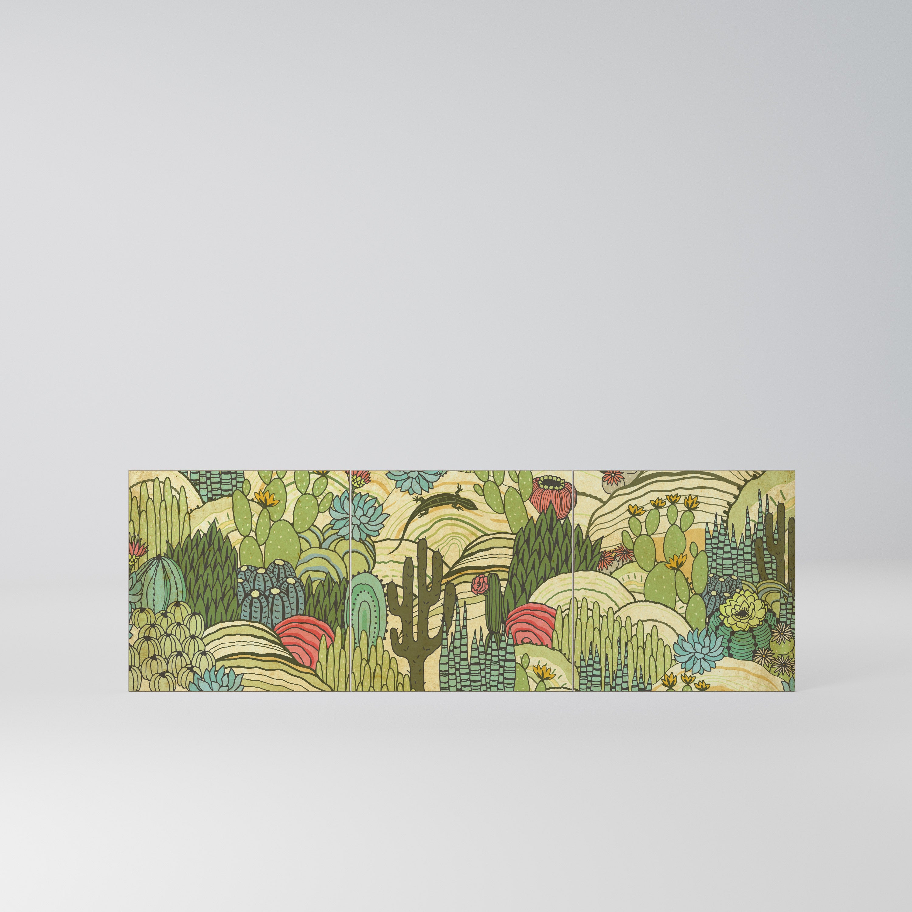 SUCCULENTS KALEIDOSCOPE Komplet 3 frontów do komody 3-drzwiowej