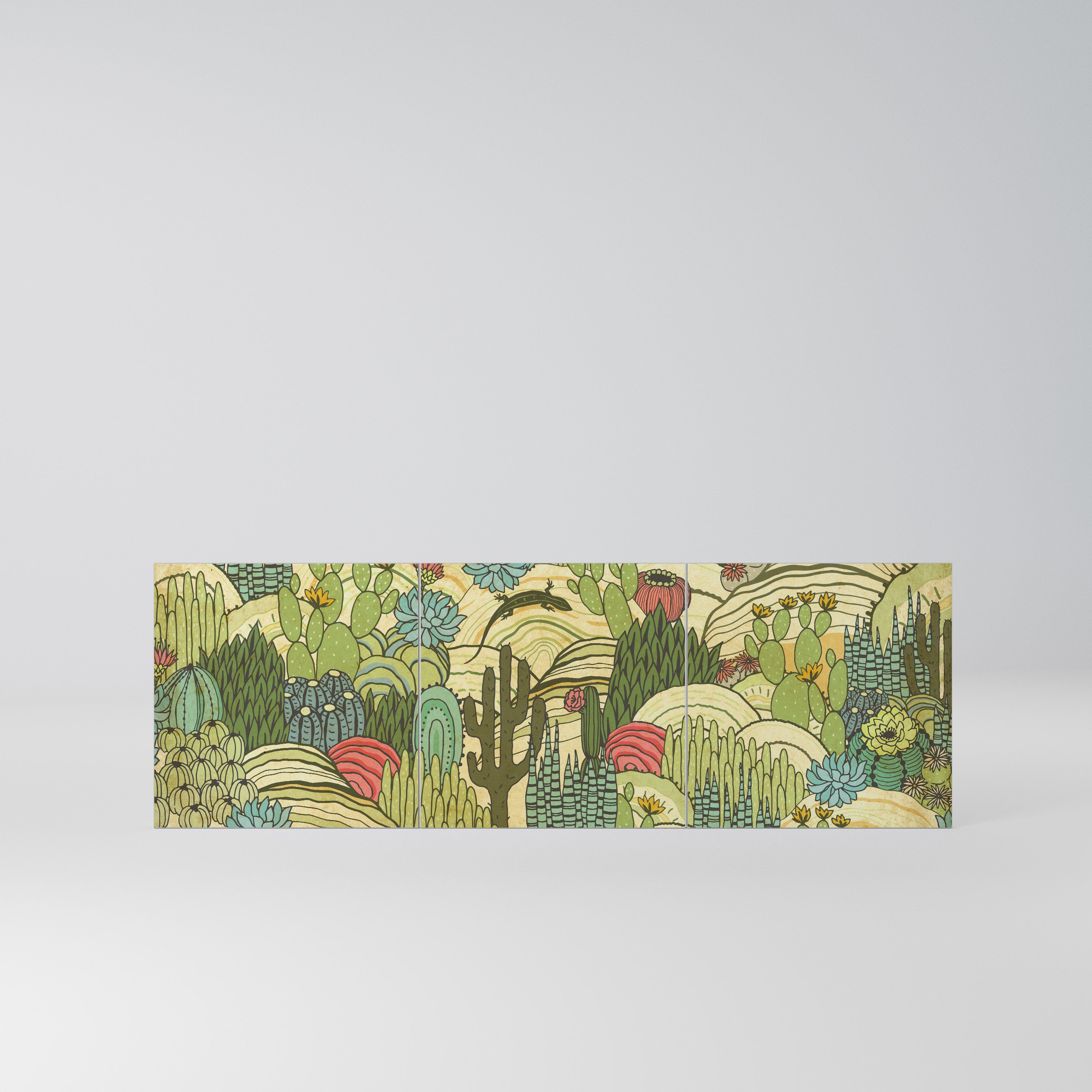 SUCCULENTS KALEIDOSCOPE Komplet 3 frontów do komody 3-drzwiowej