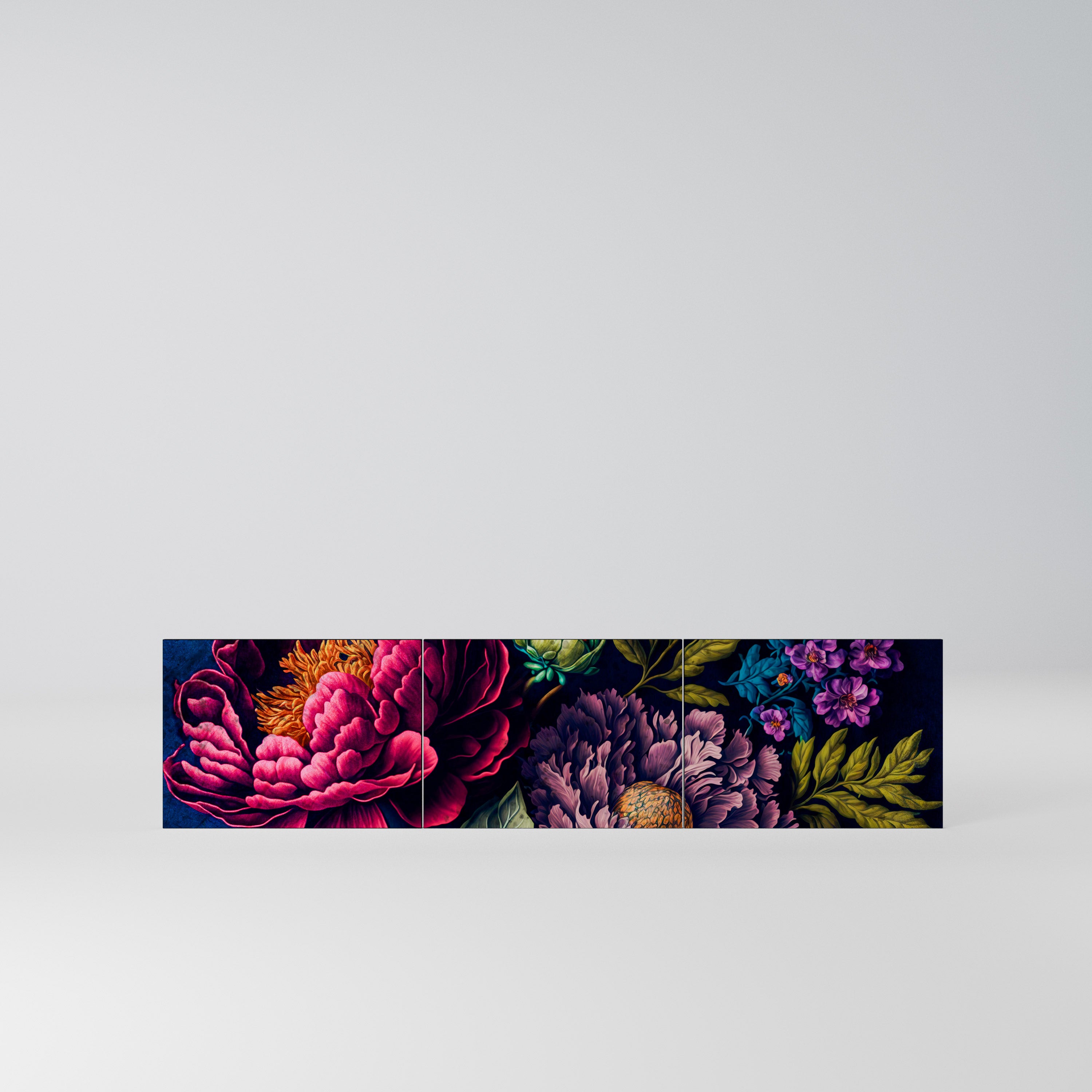 BLOOMING ELEGANCE Komplet 3 frontów do szafki RTV 3-drzwiowej