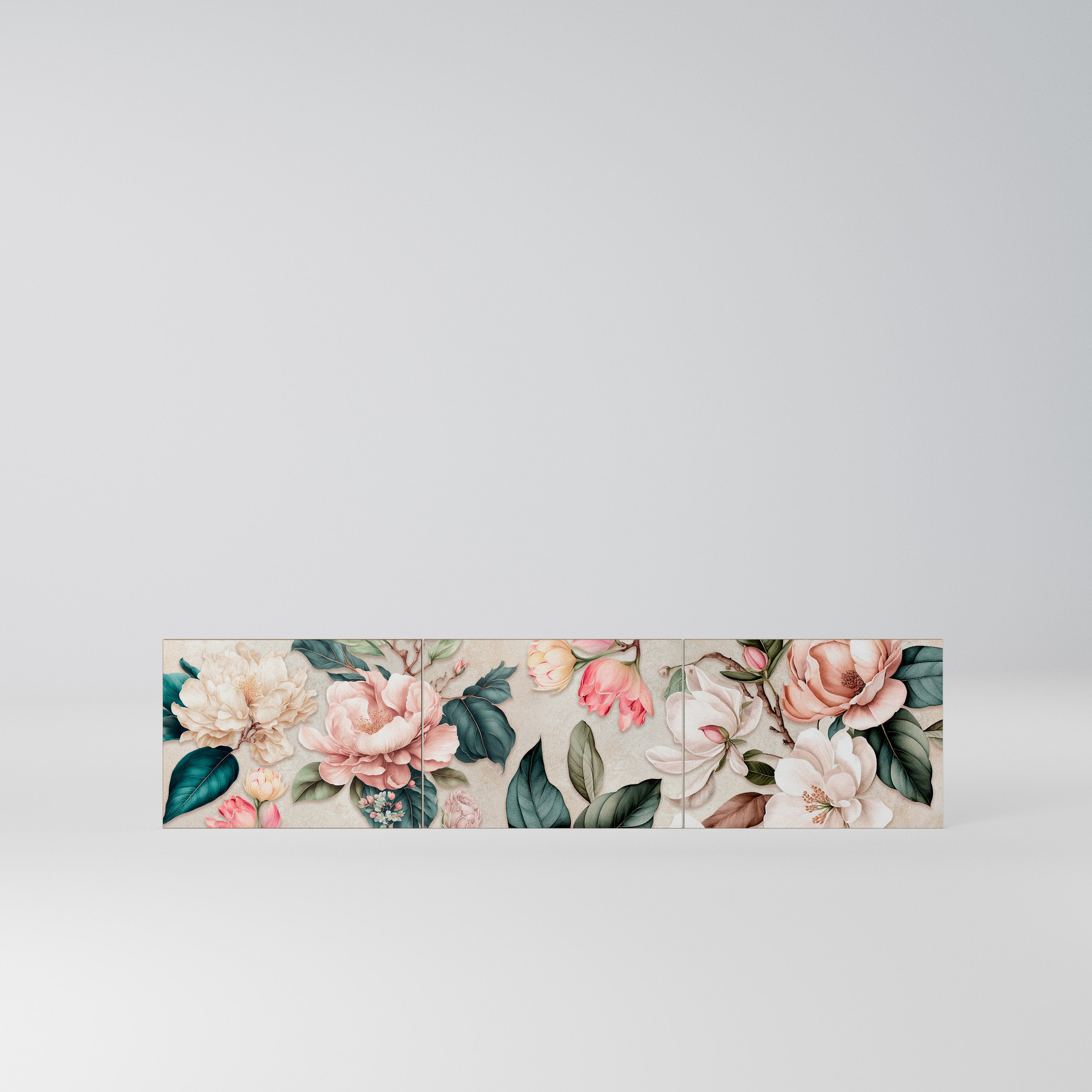 FLORAL GRACE Komplet 3 frontów do szafki RTV 3-drzwiowej