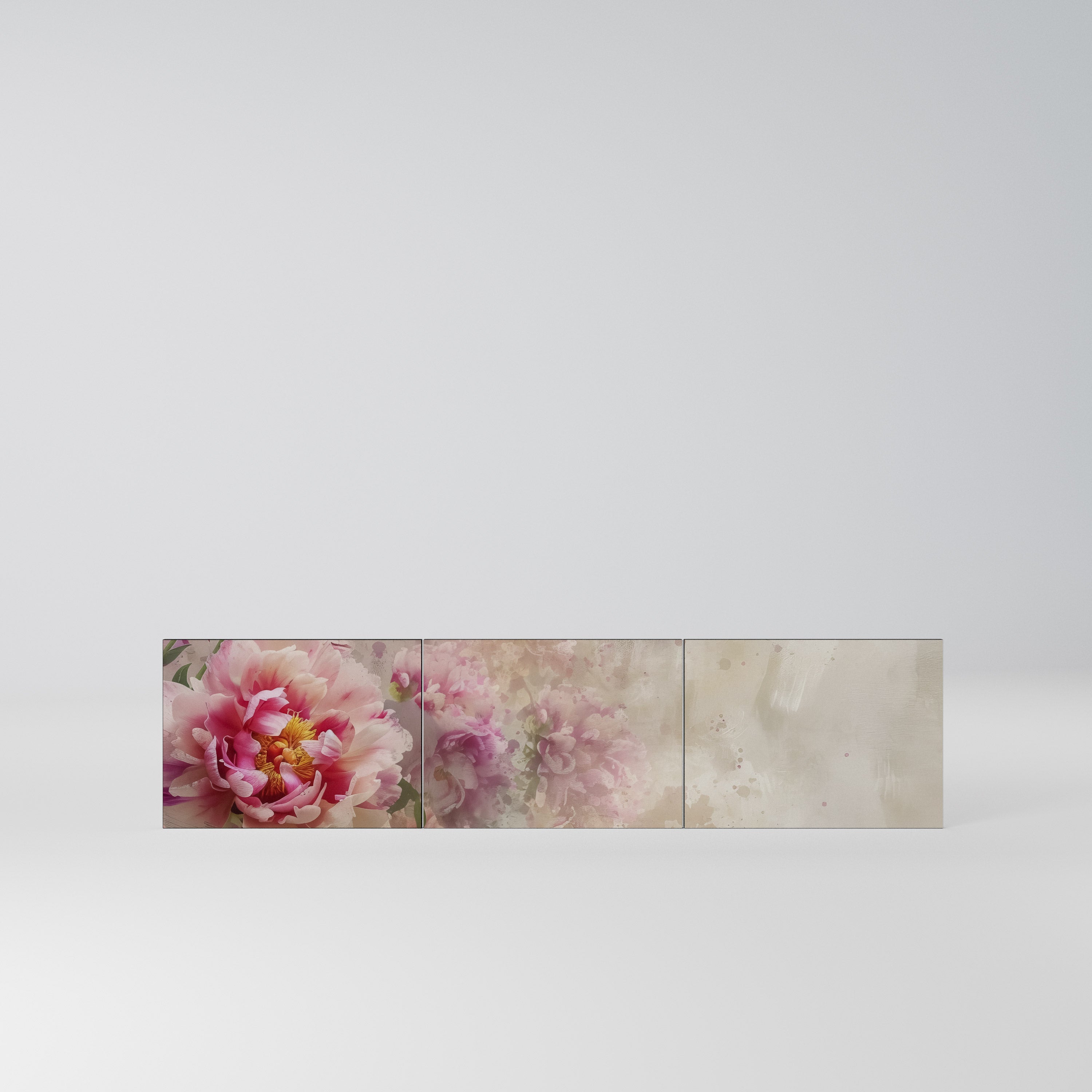 PEONY WHISPER Komplet 3 frontów do szafki RTV 3-drzwiowej