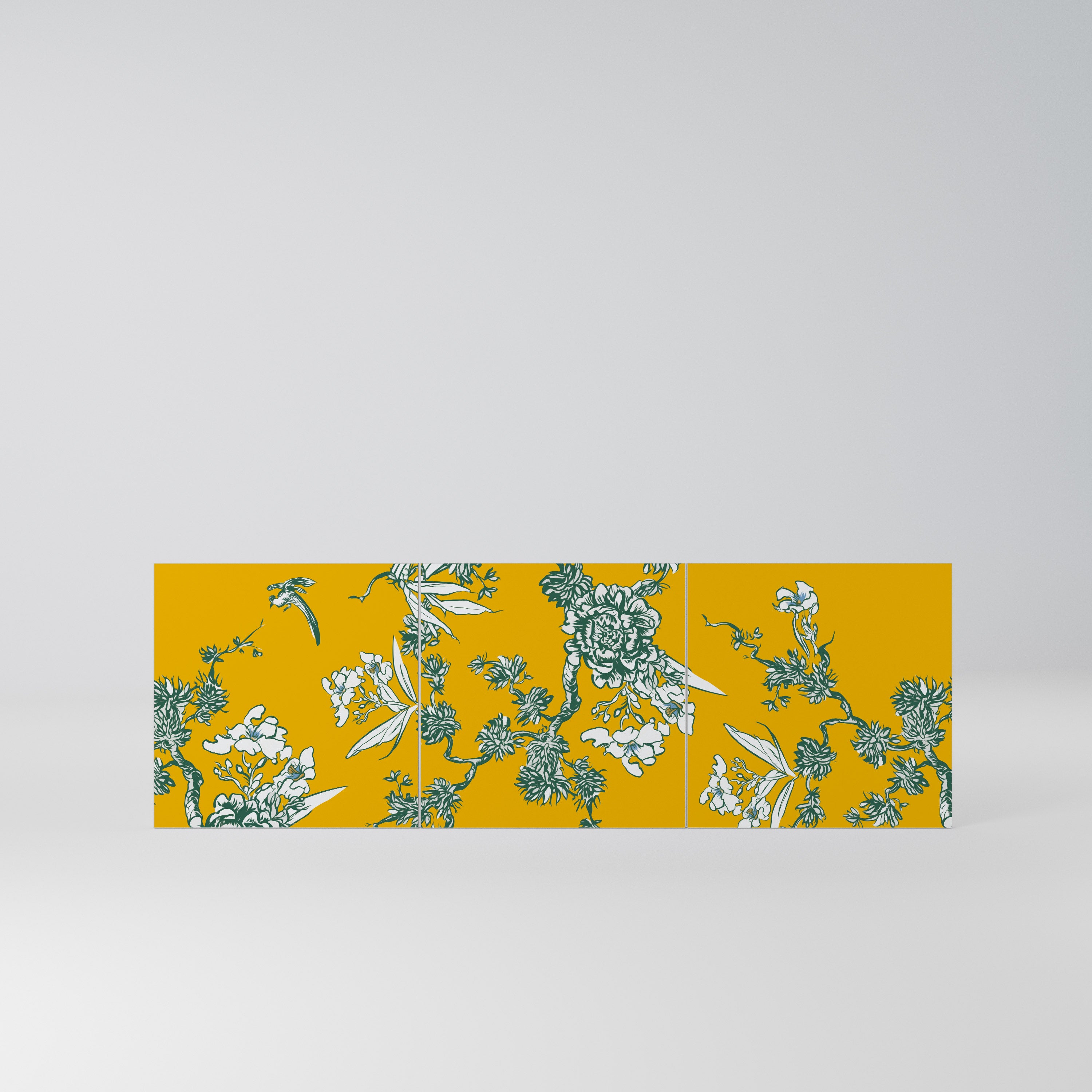 YELLOW CHINOISERIE Komplet 3 frontów do komody 3-drzwiowej