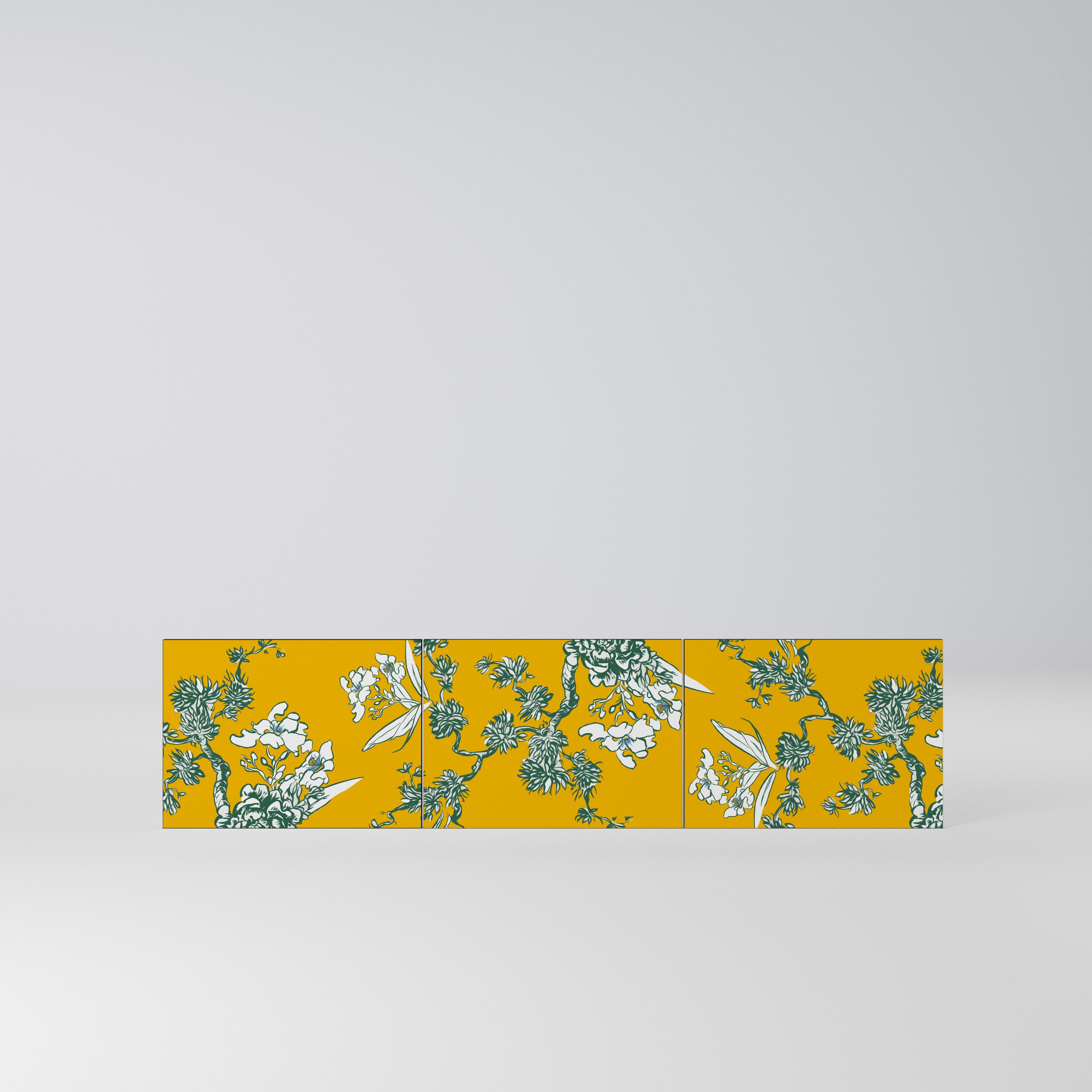 YELLOW CHINOISERIE Komplet 3 frontów do szafki RTV 3-drzwiowej