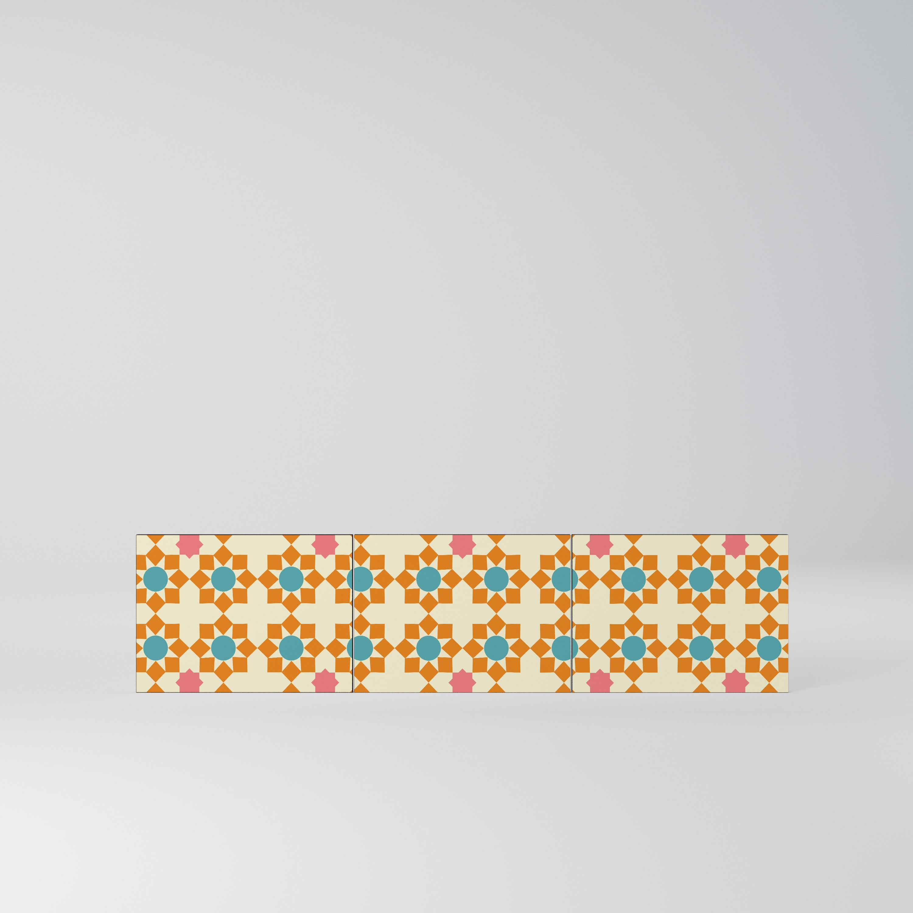 FLORAL DECOR Komplet 3 frontów do szafki RTV 3-drzwiowej