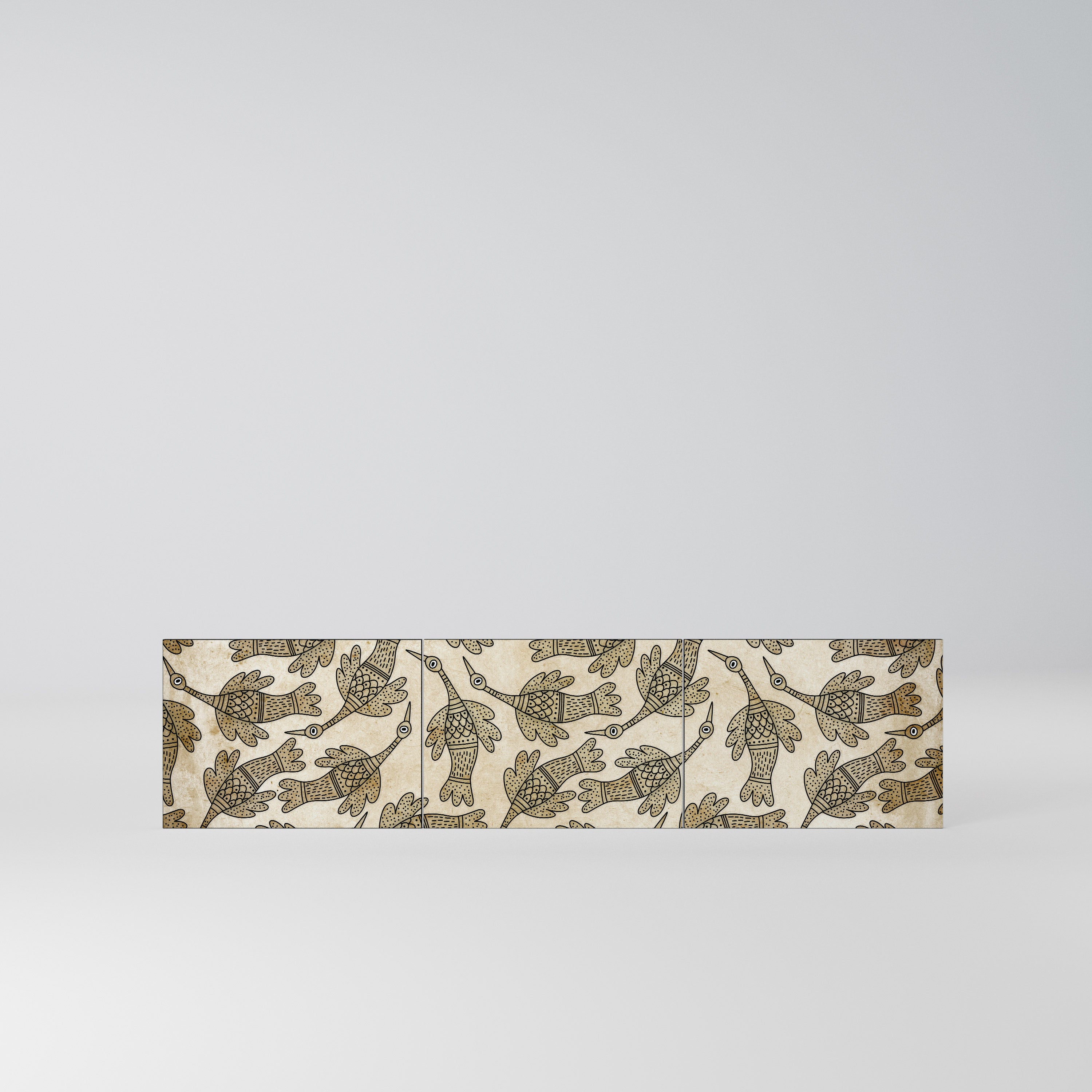 ALMONDINE SONGBIRD Komplet 3 frontów do szafki RTV 3-drzwiowej