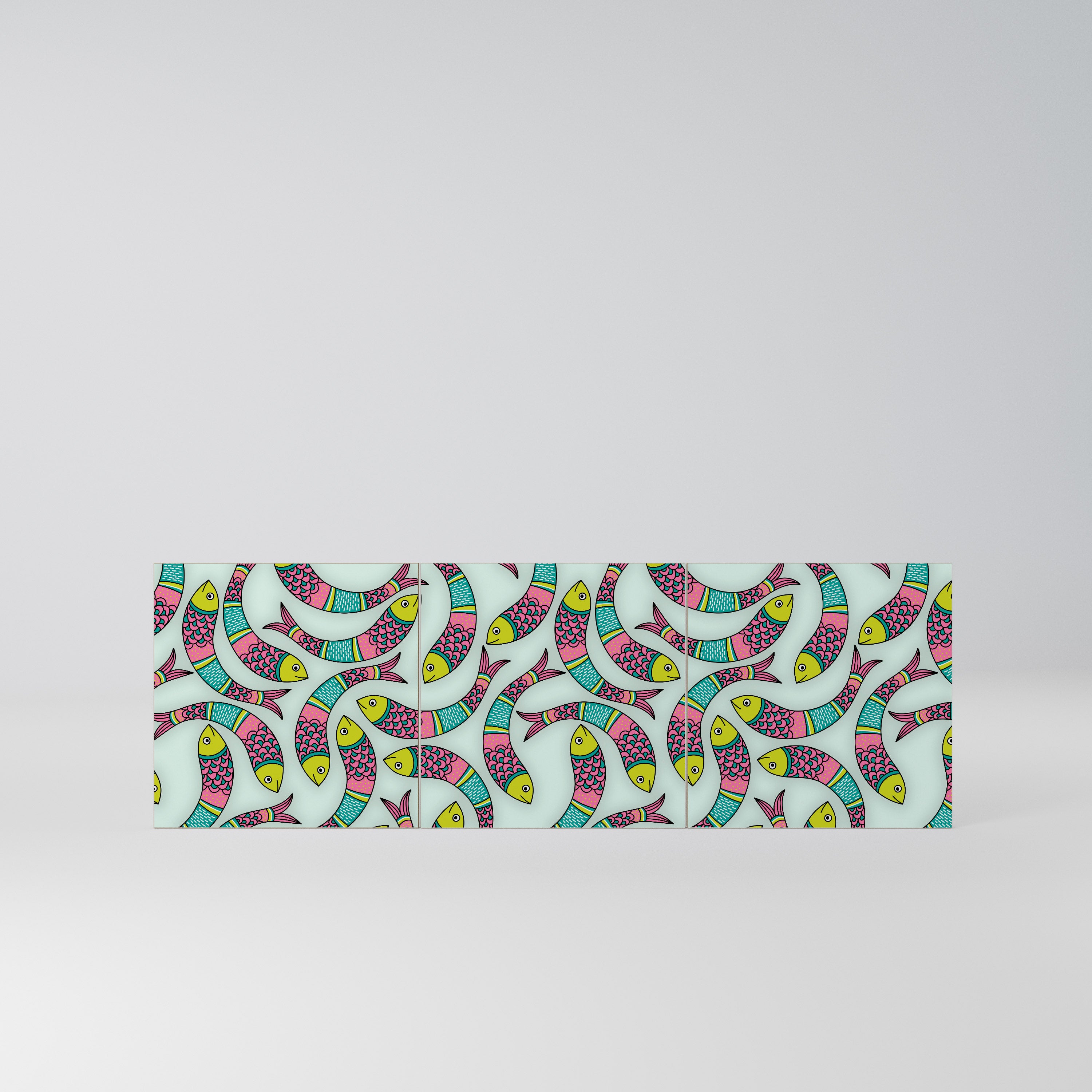 INDIAN FISH Komplet 3 frontów do komody 3-drzwiowej