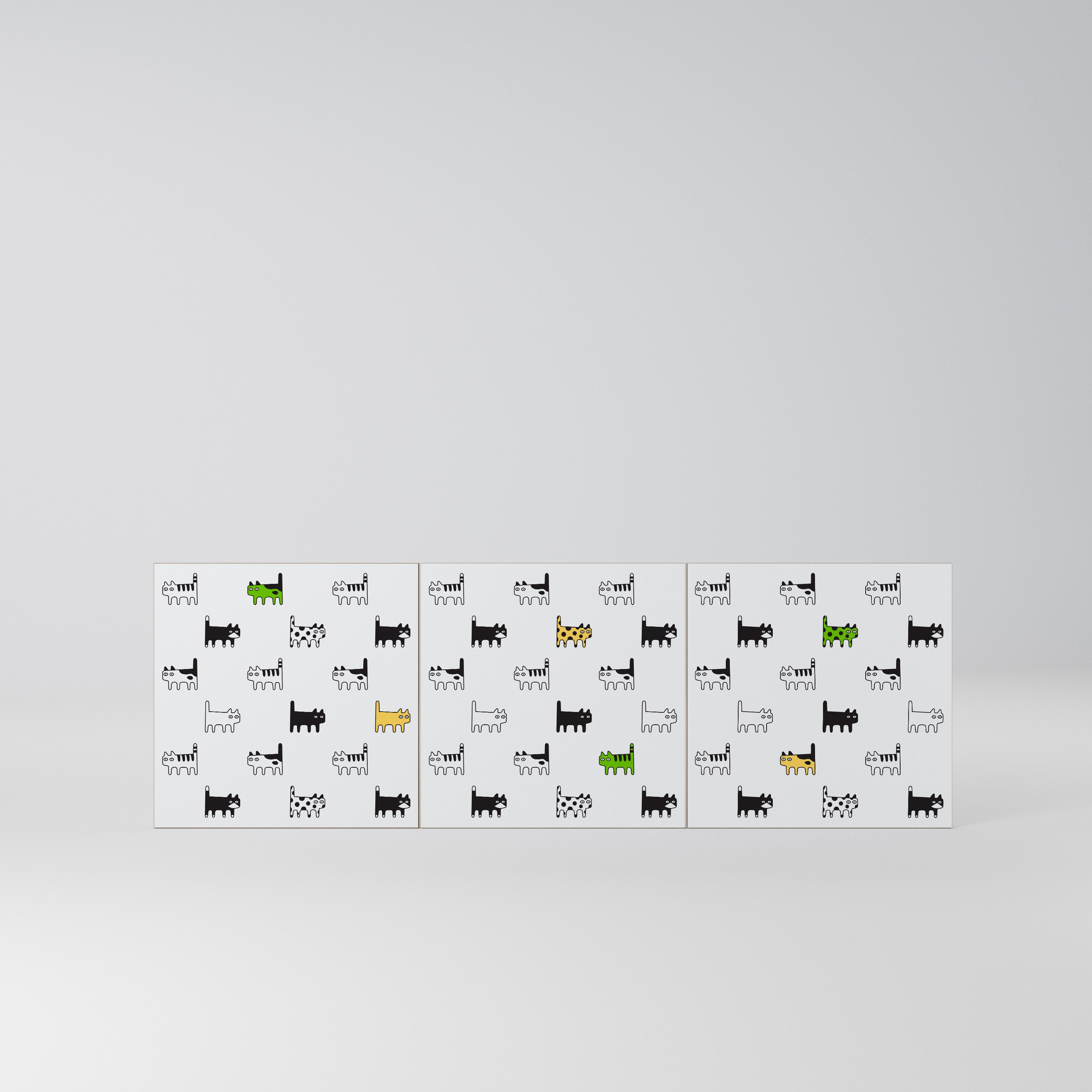 CATS COMPILATION Komplet 3 frontów do komody 3-drzwiowej