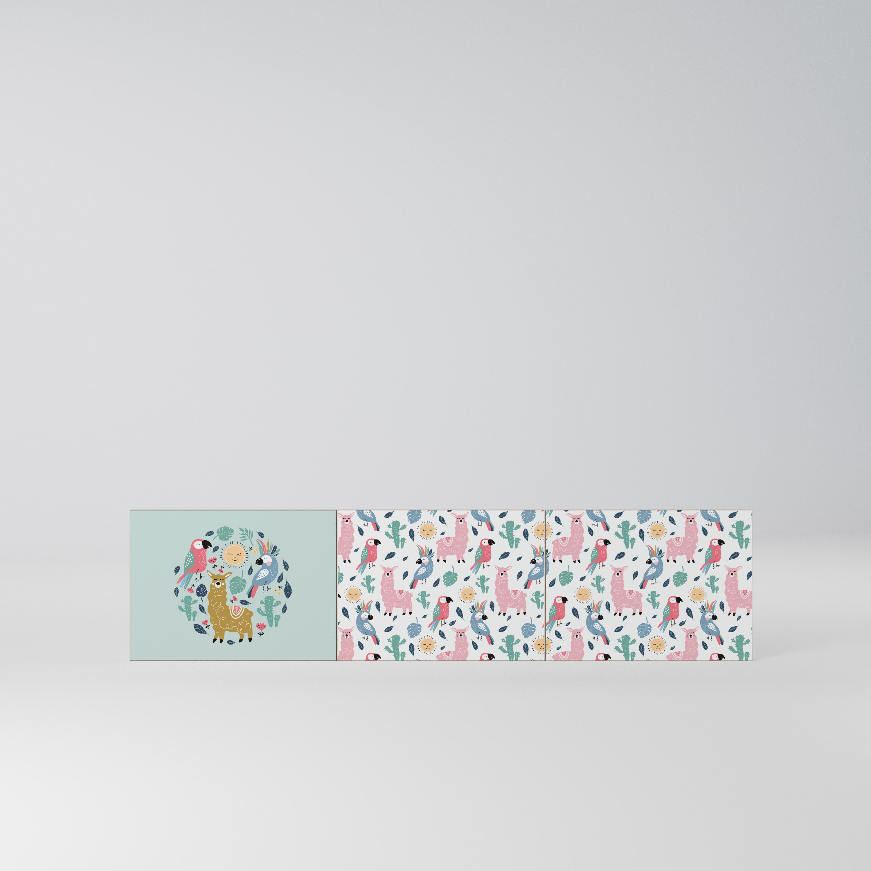 COLORFUL ALPACAS Komplet 3 frontów do szafki RTV 3-drzwiowej