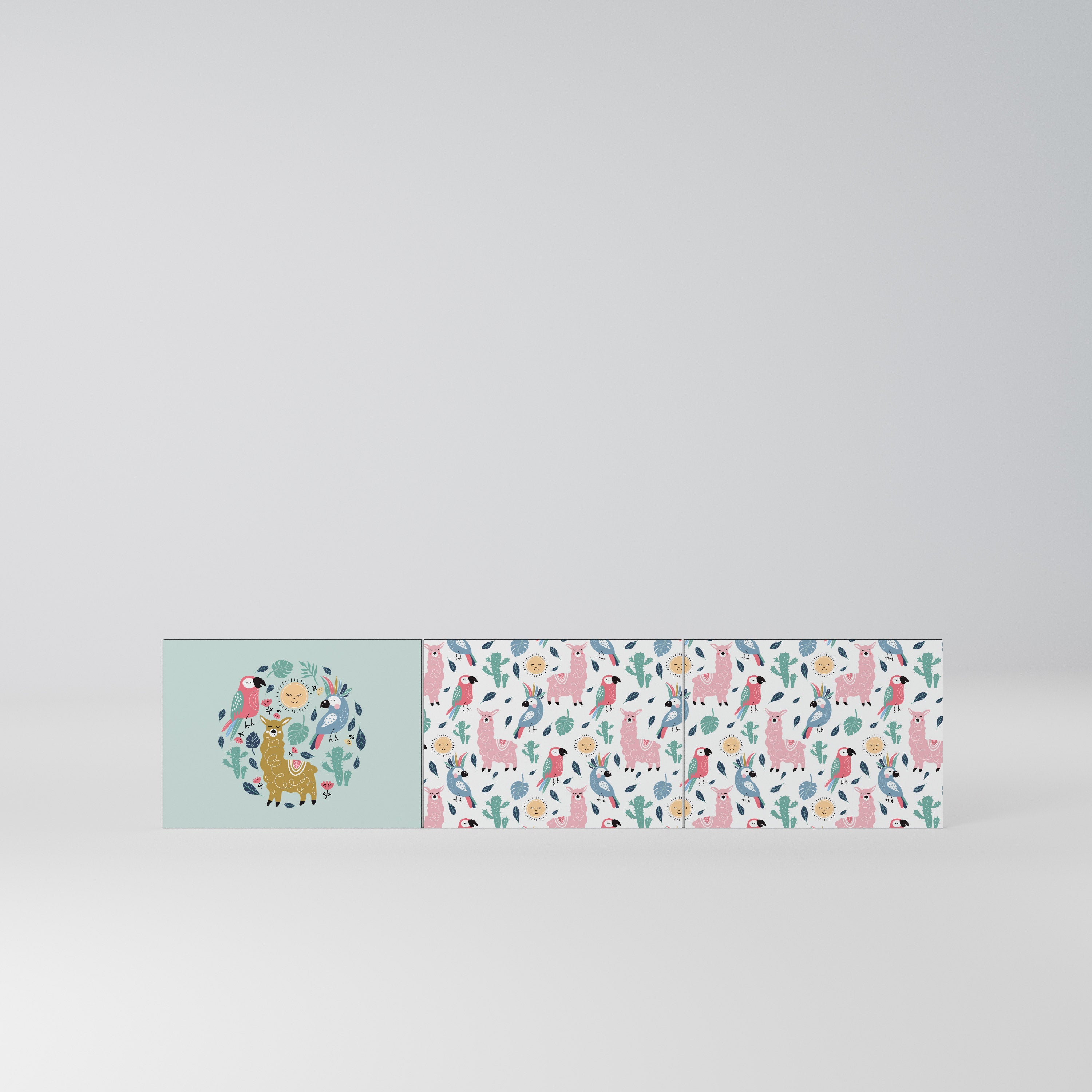 COLORFUL ALPACAS Komplet 3 frontów do szafki RTV 3-drzwiowej