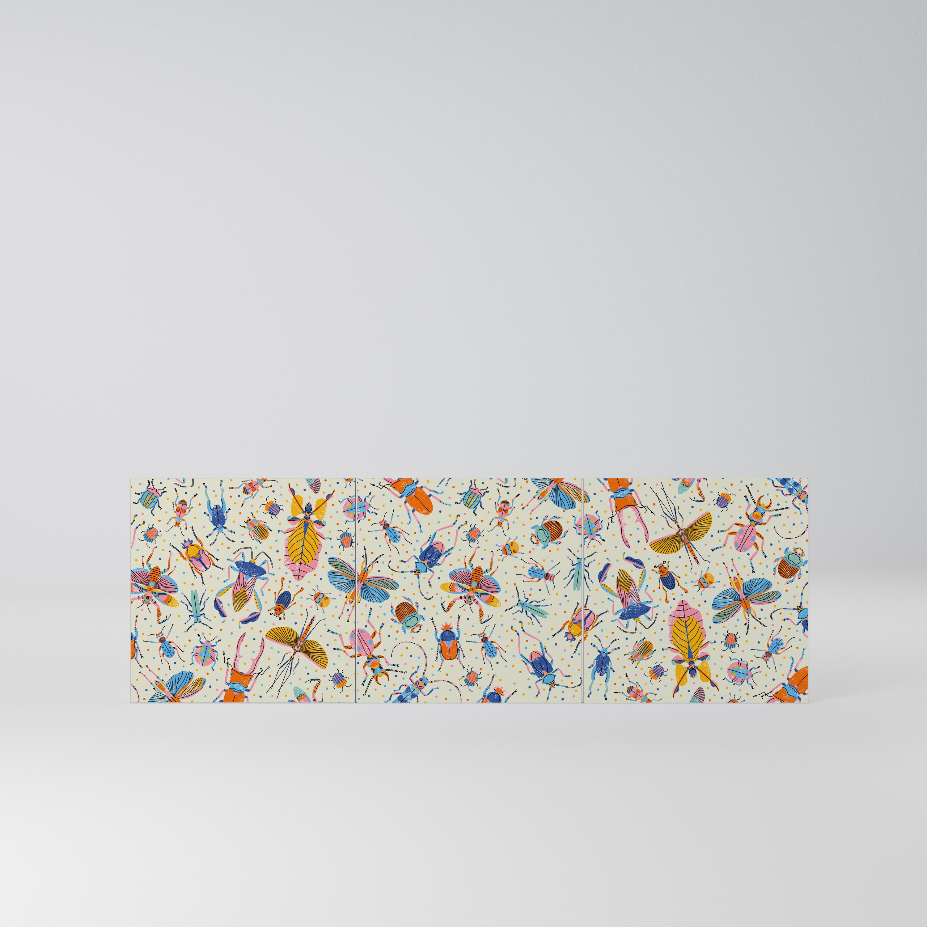 COLORFUL INSECTS Komplet 3 frontów do komody 3-drzwiowej