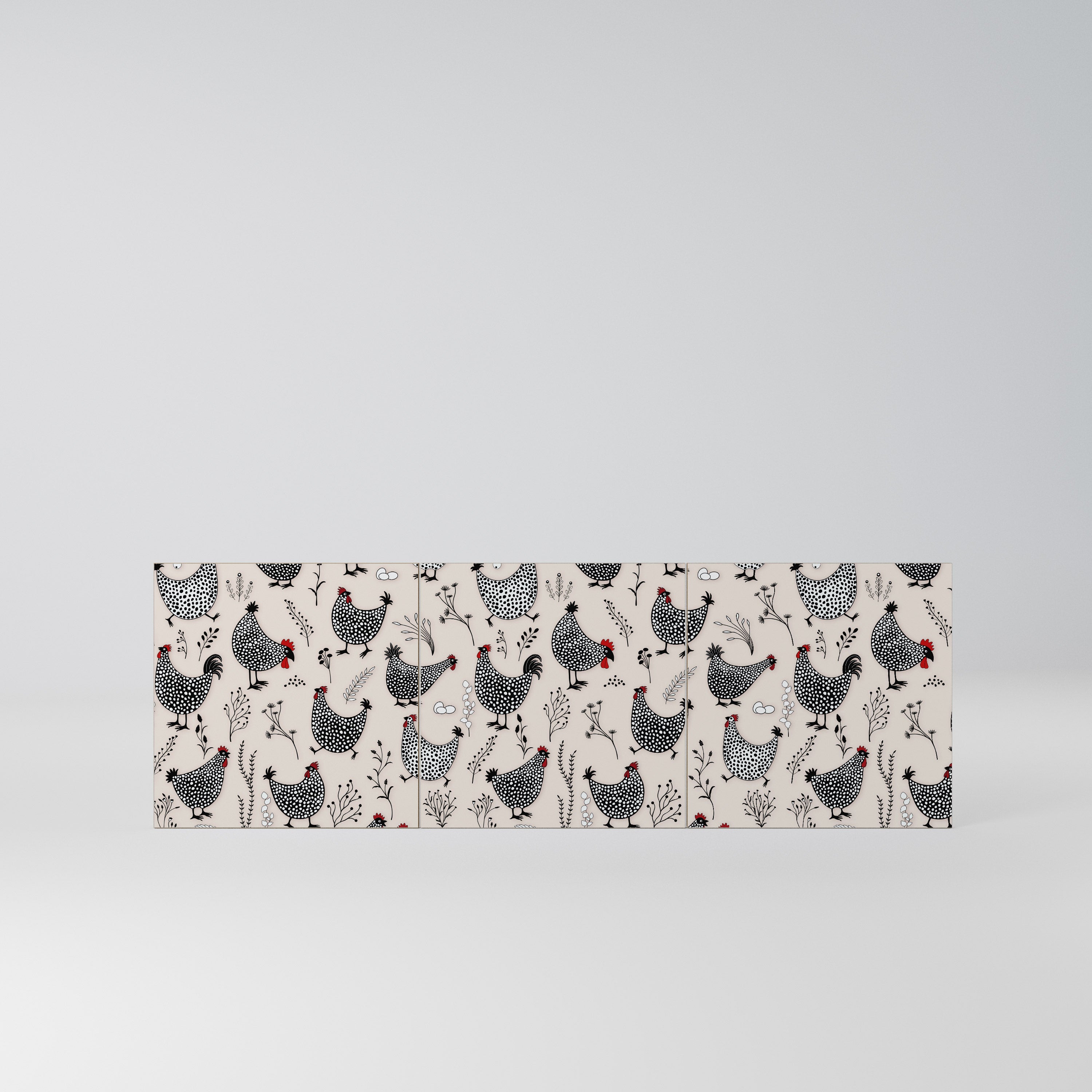 HAPPY HENS Komplet 3 frontów do komody 3-drzwiowej