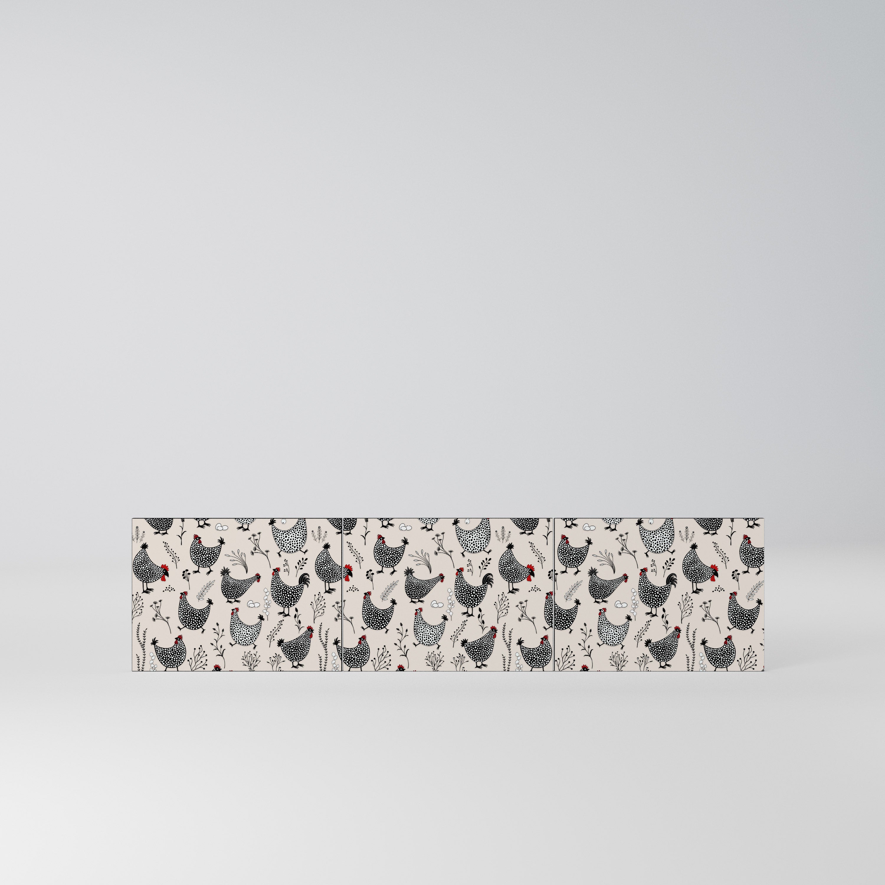 HAPPY HENS Komplet 3 frontów do szafki RTV 3-drzwiowej