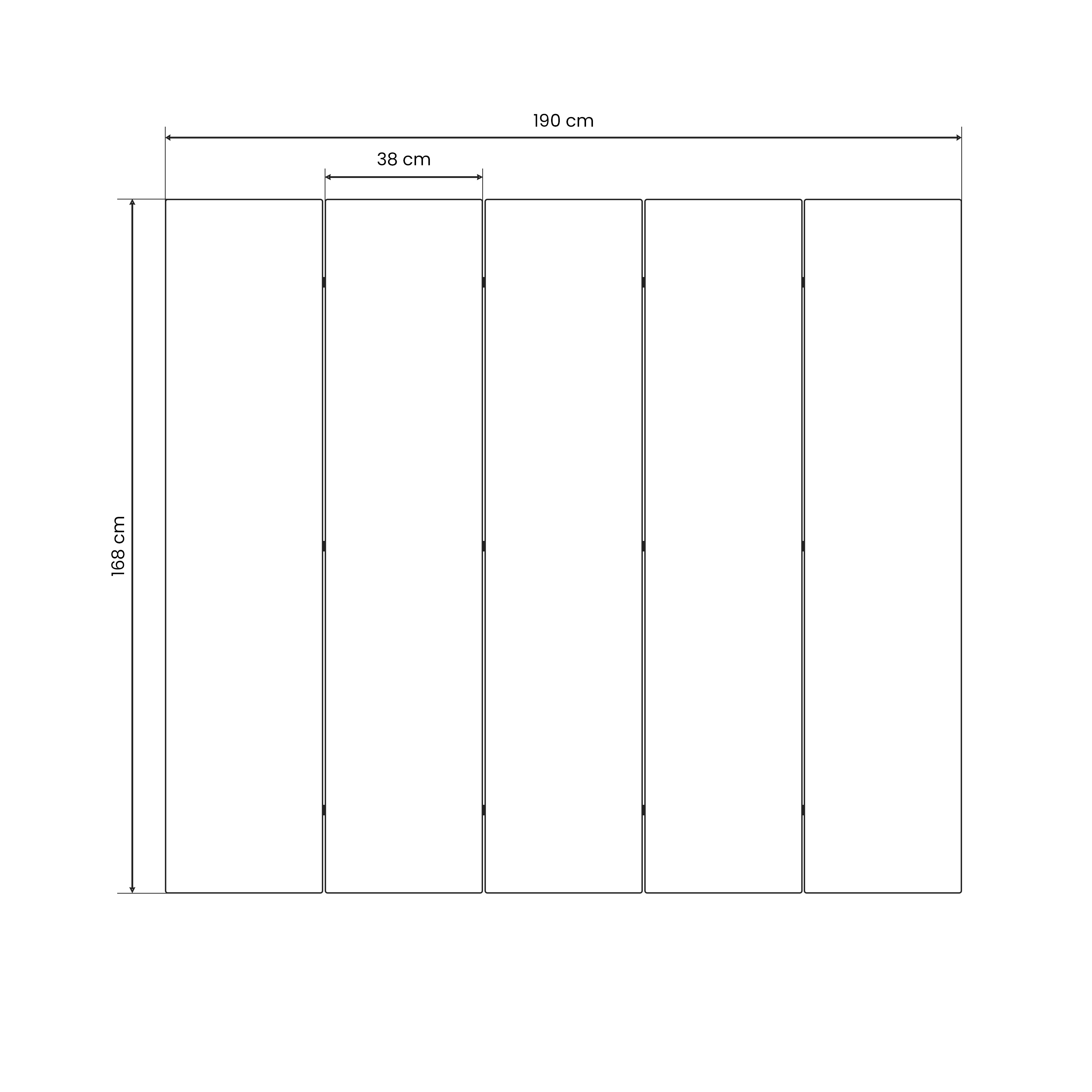 GOLDEN RIDGES Dekoracyjny parawan 5-skrzydłowy
