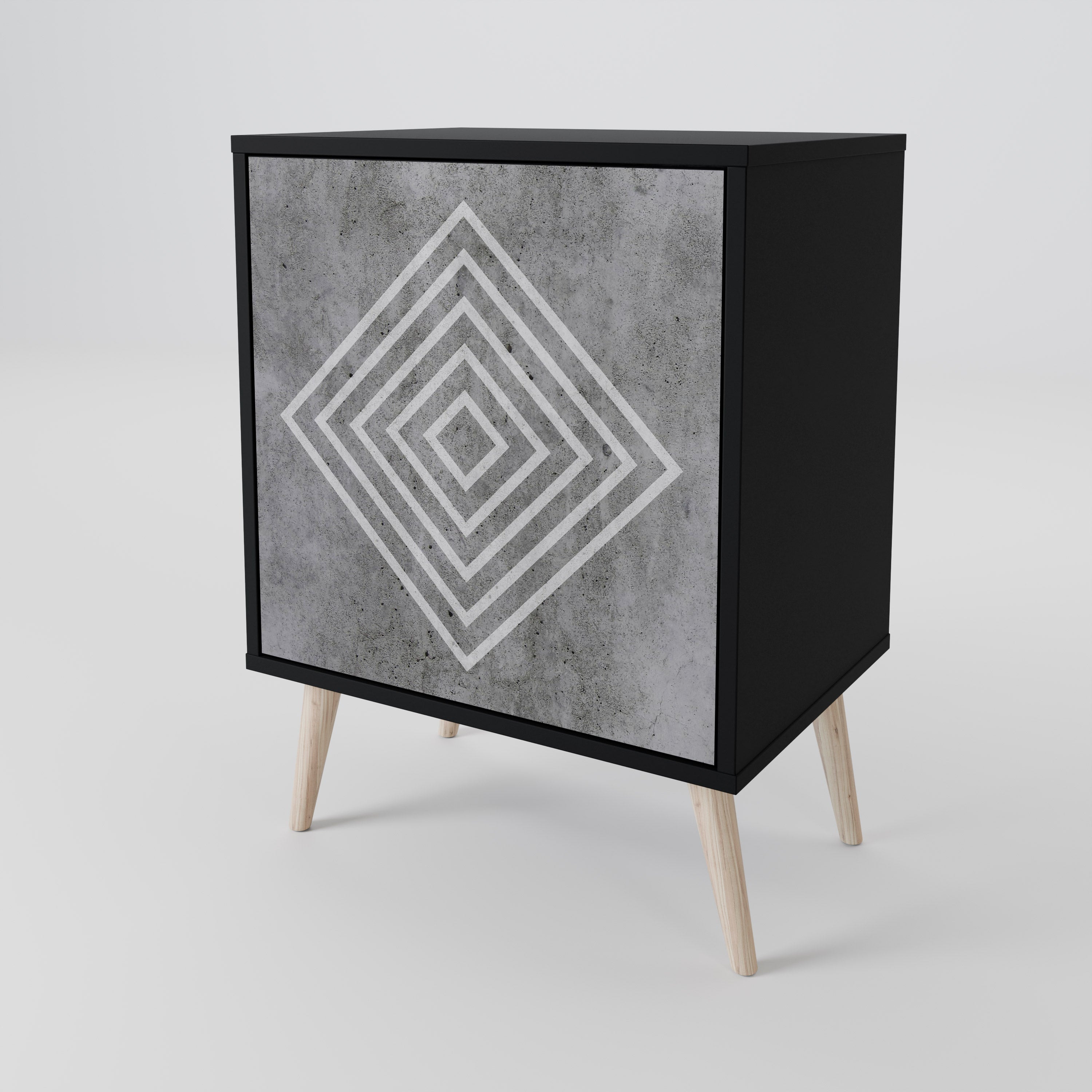 POLYGONAL ARTISTRY Komoda 1-drzwiowa korpus Czarny