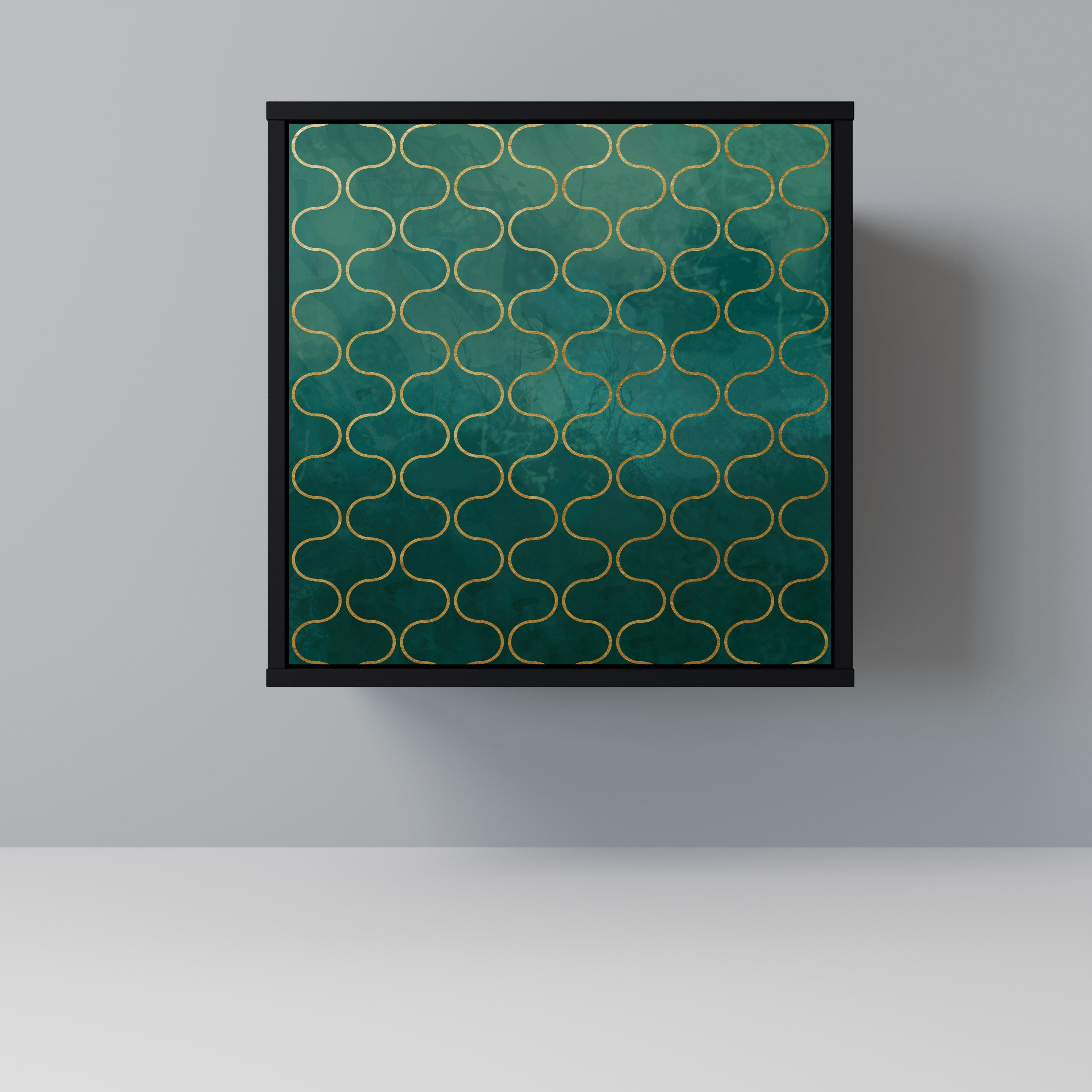 TESSELATED GREENERY Komoda 1-drzwiowa korpus Czarny