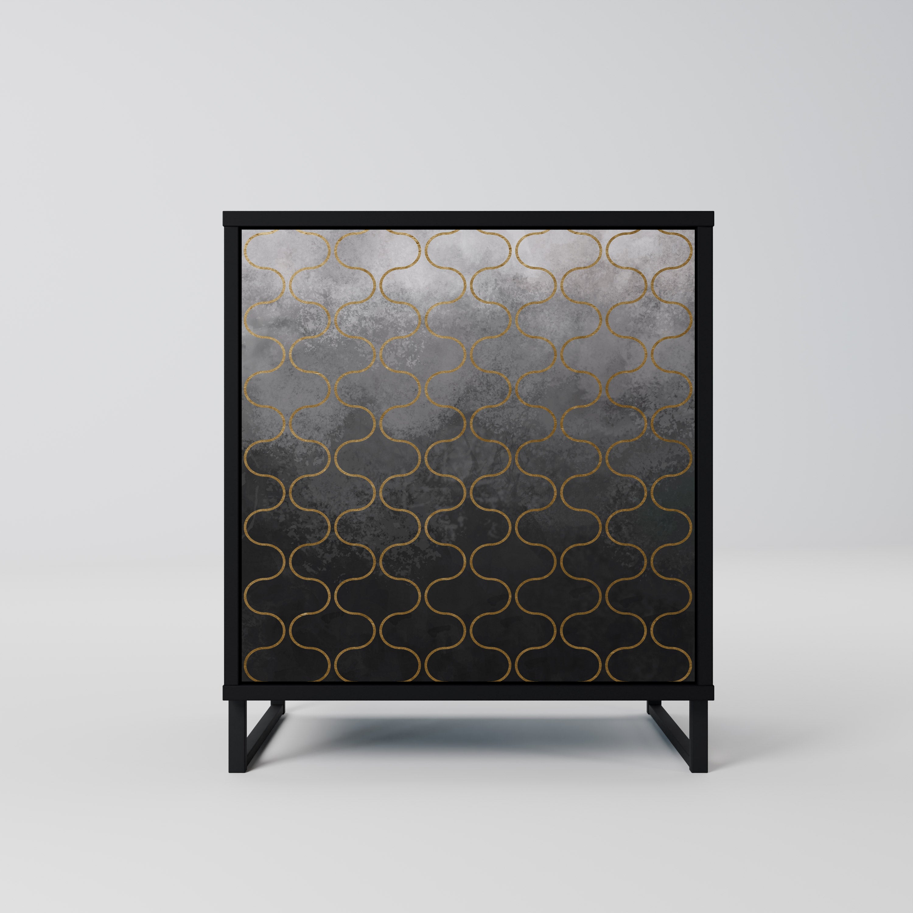 TESSELATED GRAYISH Komoda 1-drzwiowa korpus Czarny