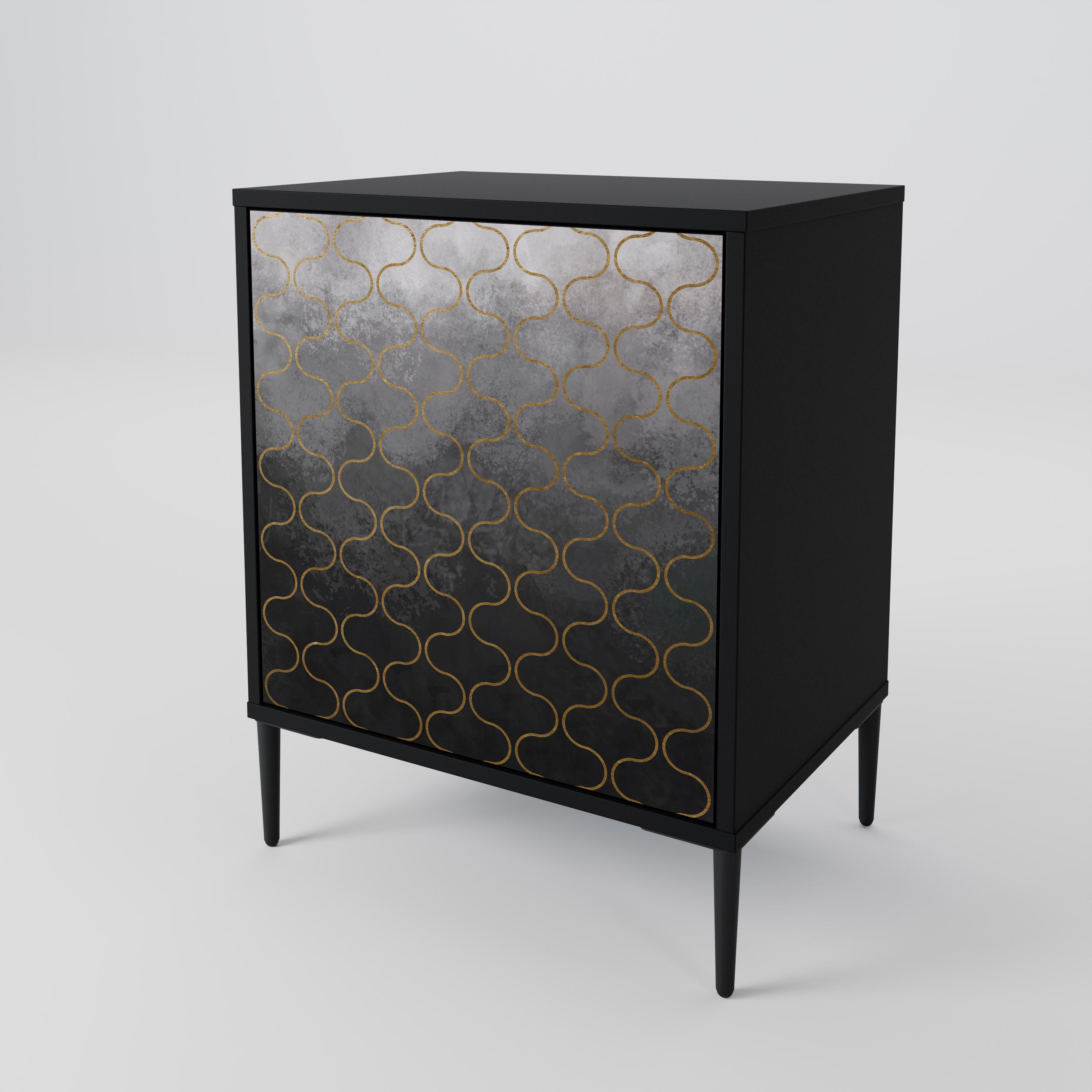 TESSELATED GRAYISH Komoda 1-drzwiowa korpus Czarny