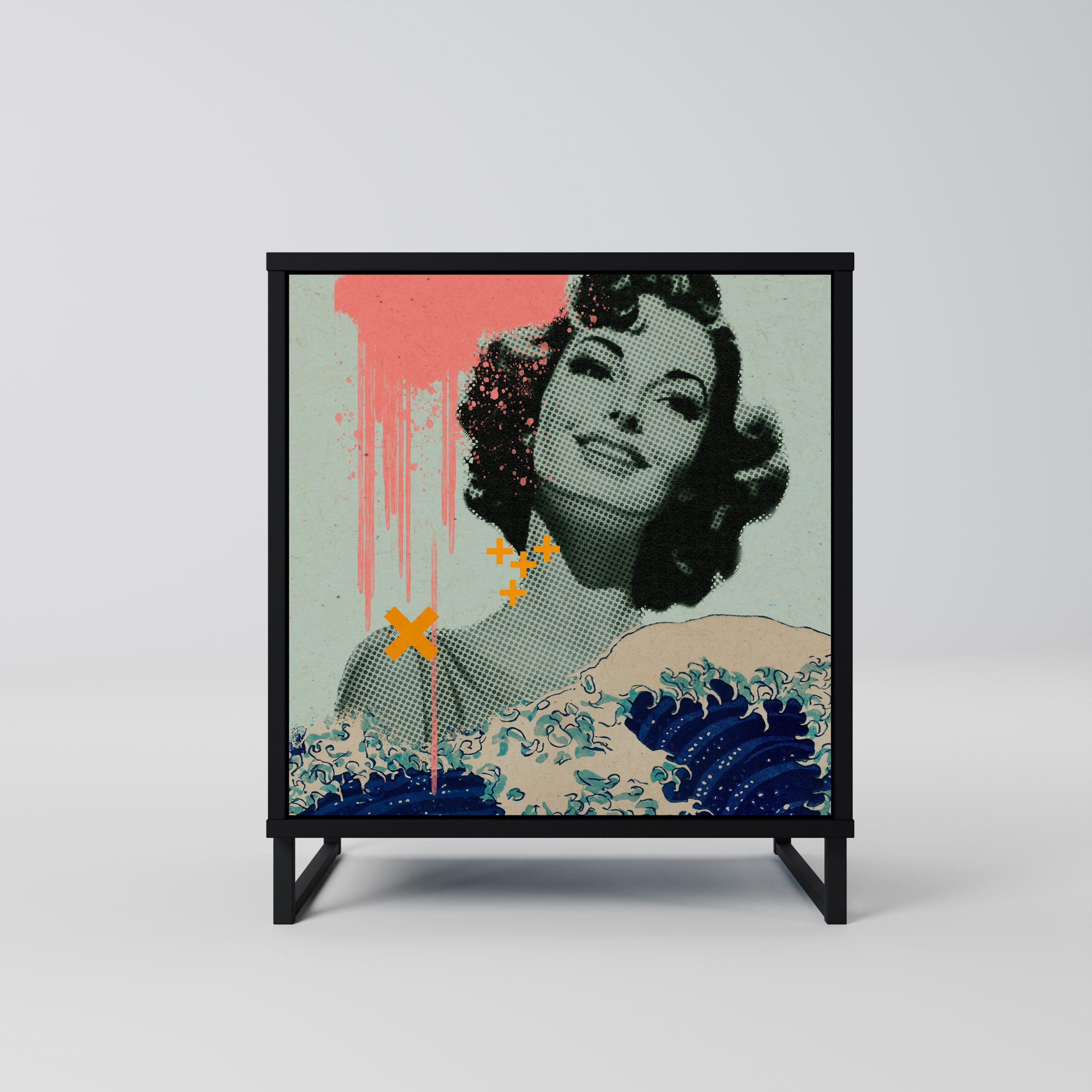 KANAGAWA BEAUTY Komoda 1-drzwiowa korpus Czarny