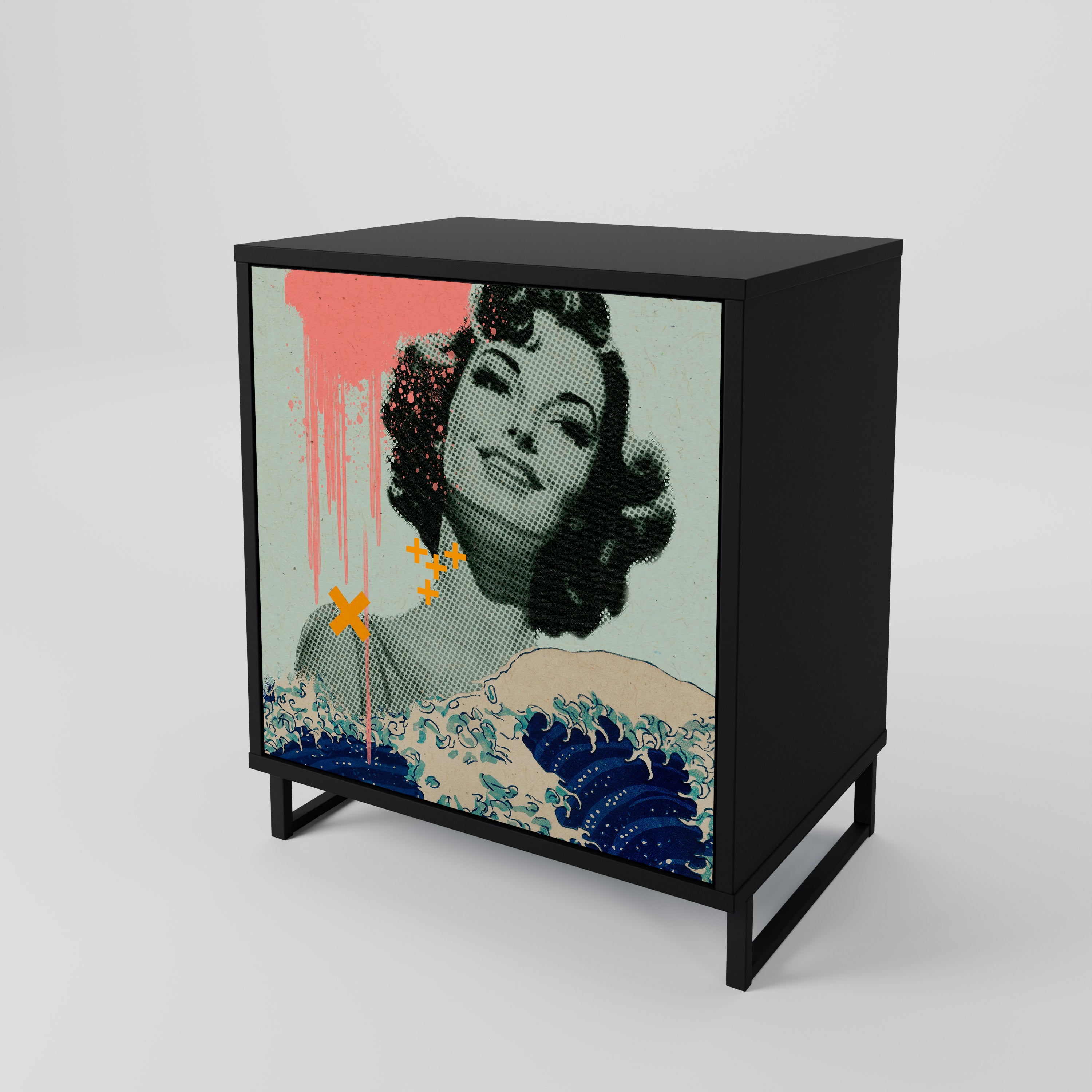 KANAGAWA BEAUTY Komoda 1-drzwiowa korpus Czarny