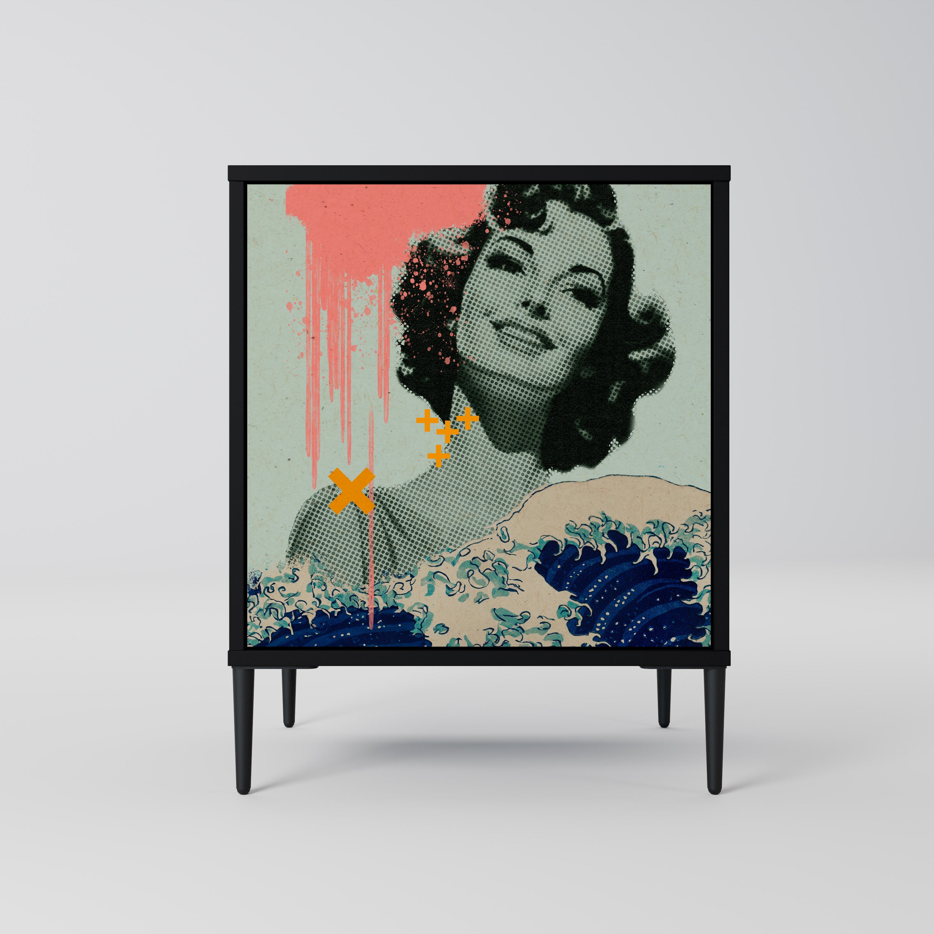 KANAGAWA BEAUTY Komoda 1-drzwiowa korpus Czarny