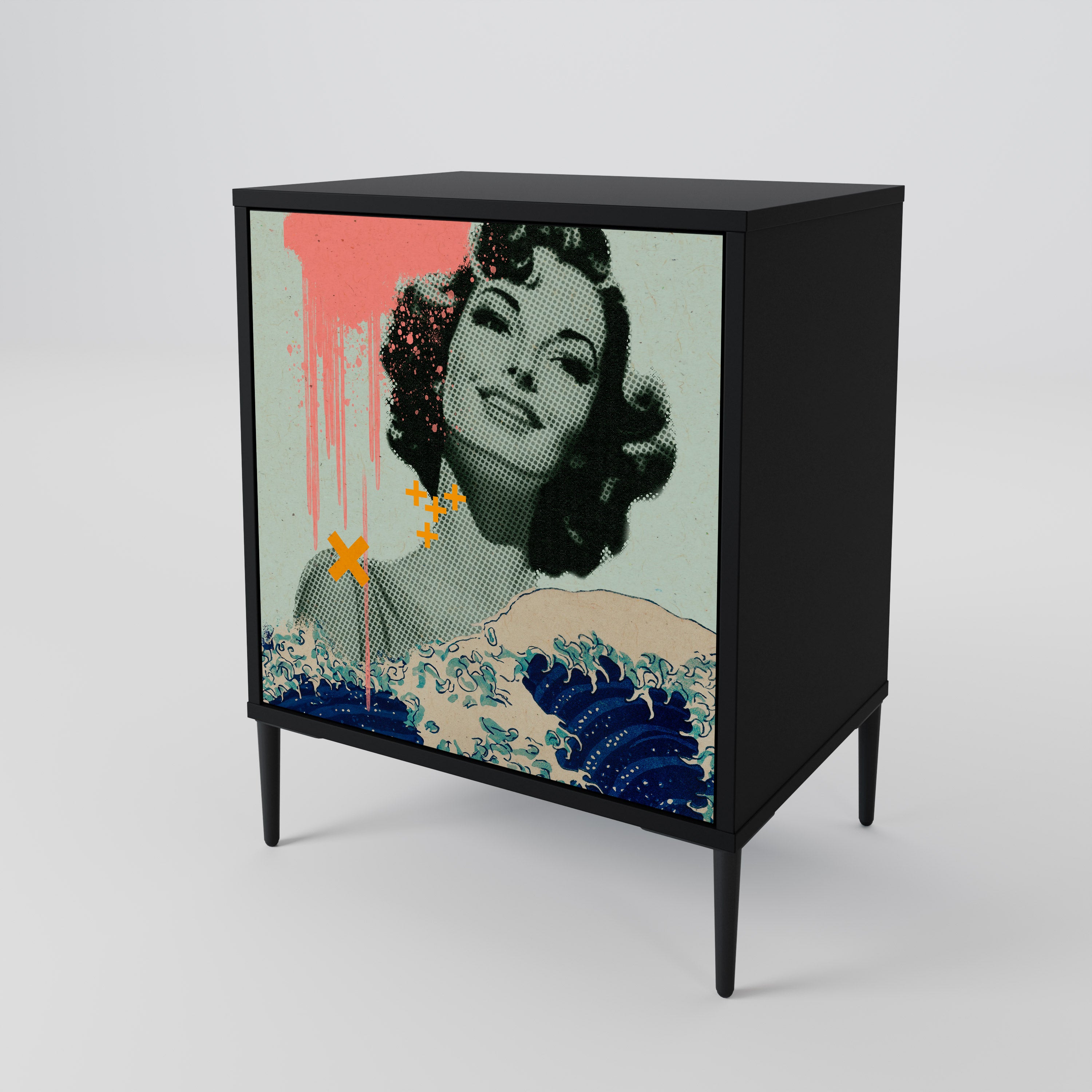 KANAGAWA BEAUTY Komoda 1-drzwiowa korpus Czarny