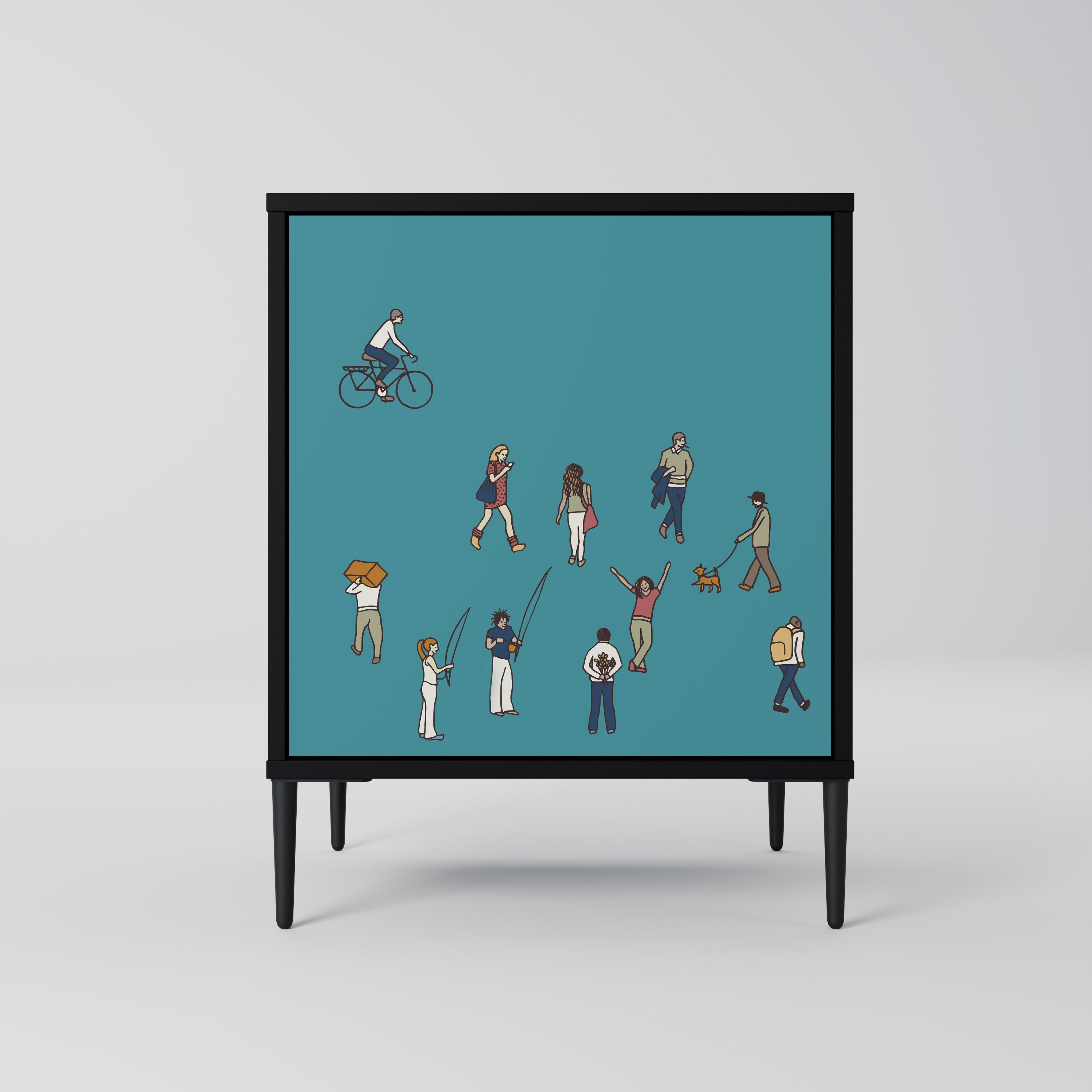 COLLECTIVE STREAM Komoda 1-drzwiowa korpus Czarny