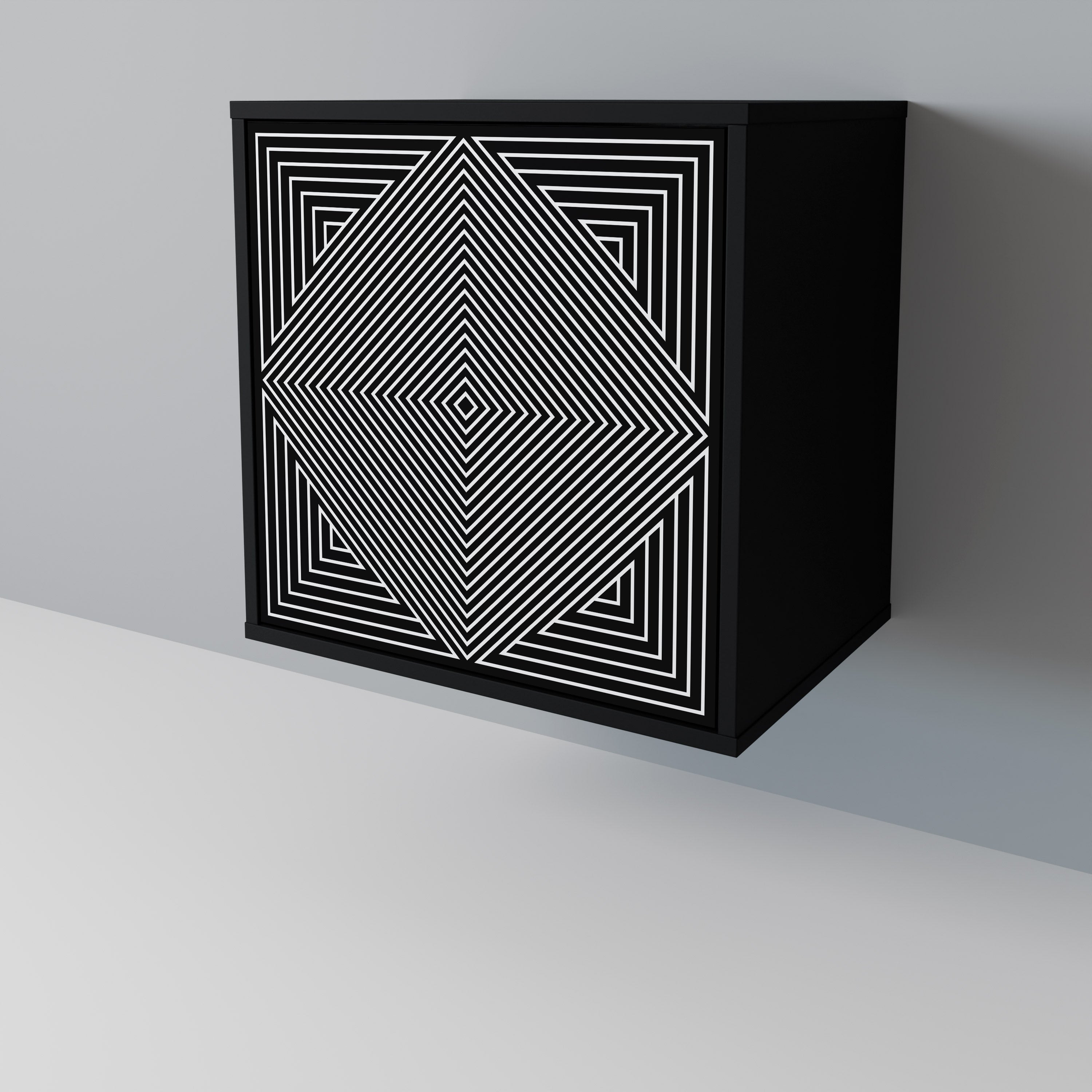 POLYGON ILLUSION Komoda 1-drzwiowa korpus Czarny