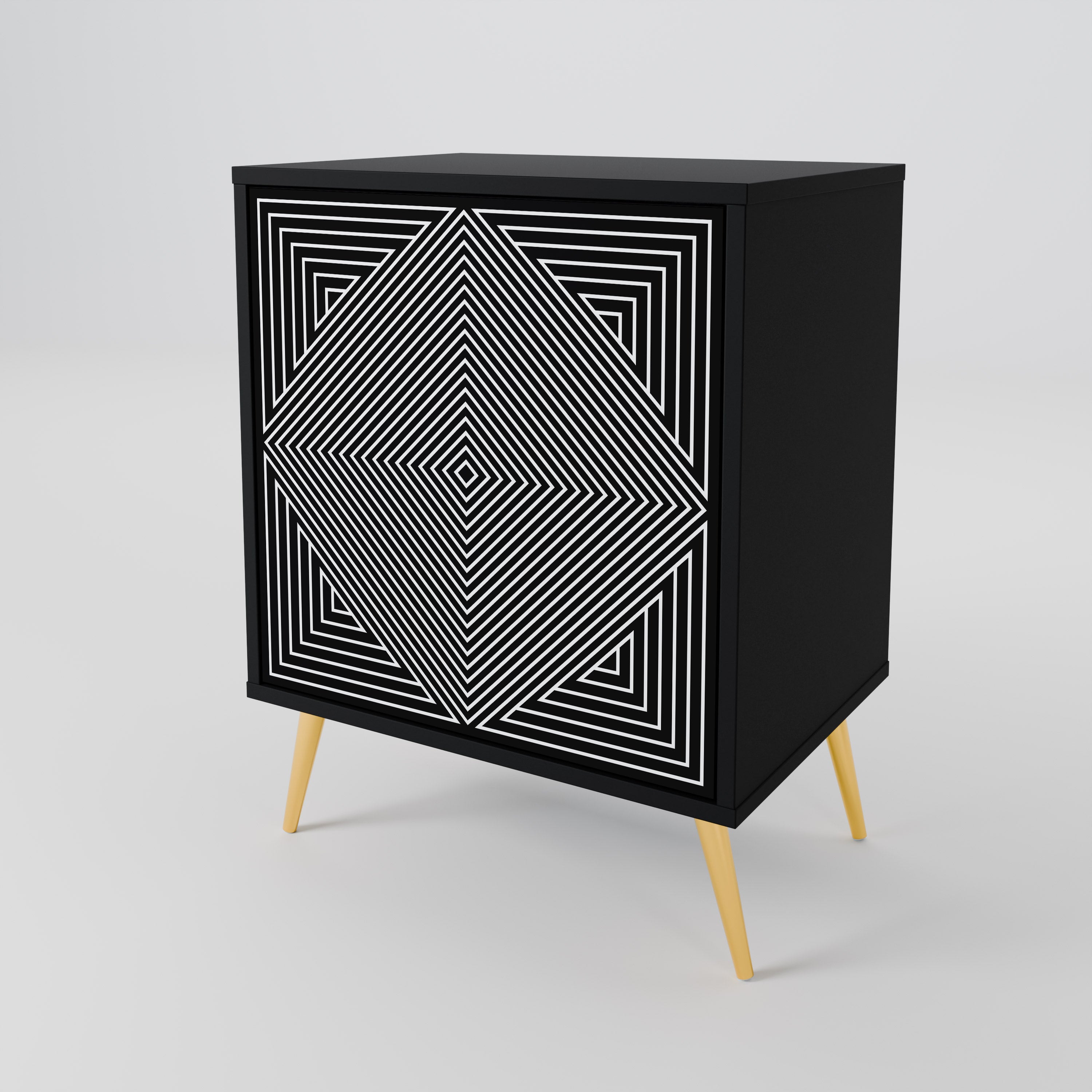 POLYGON ILLUSION Komoda 1-drzwiowa korpus Czarny