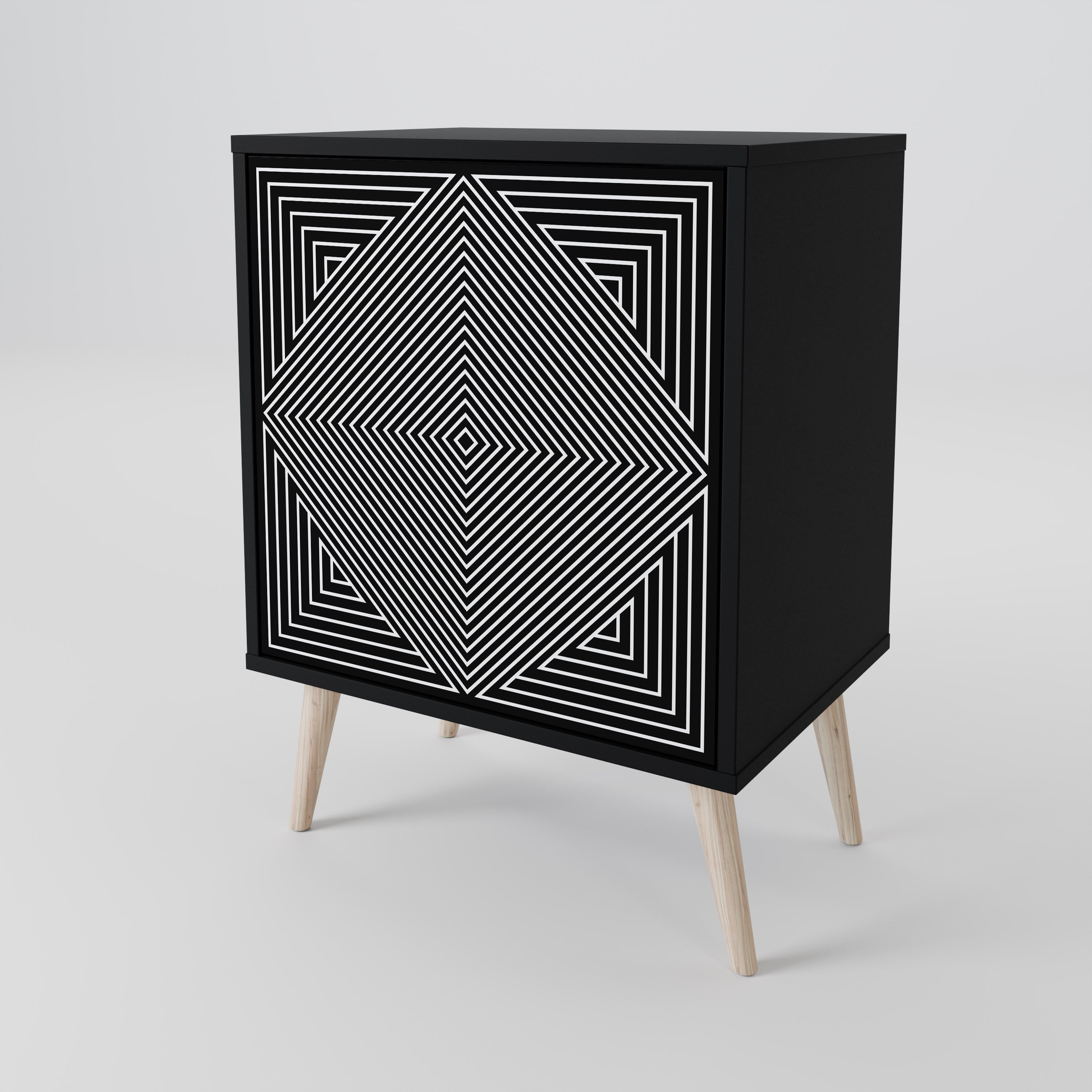 POLYGON ILLUSION Komoda 1-drzwiowa korpus Czarny