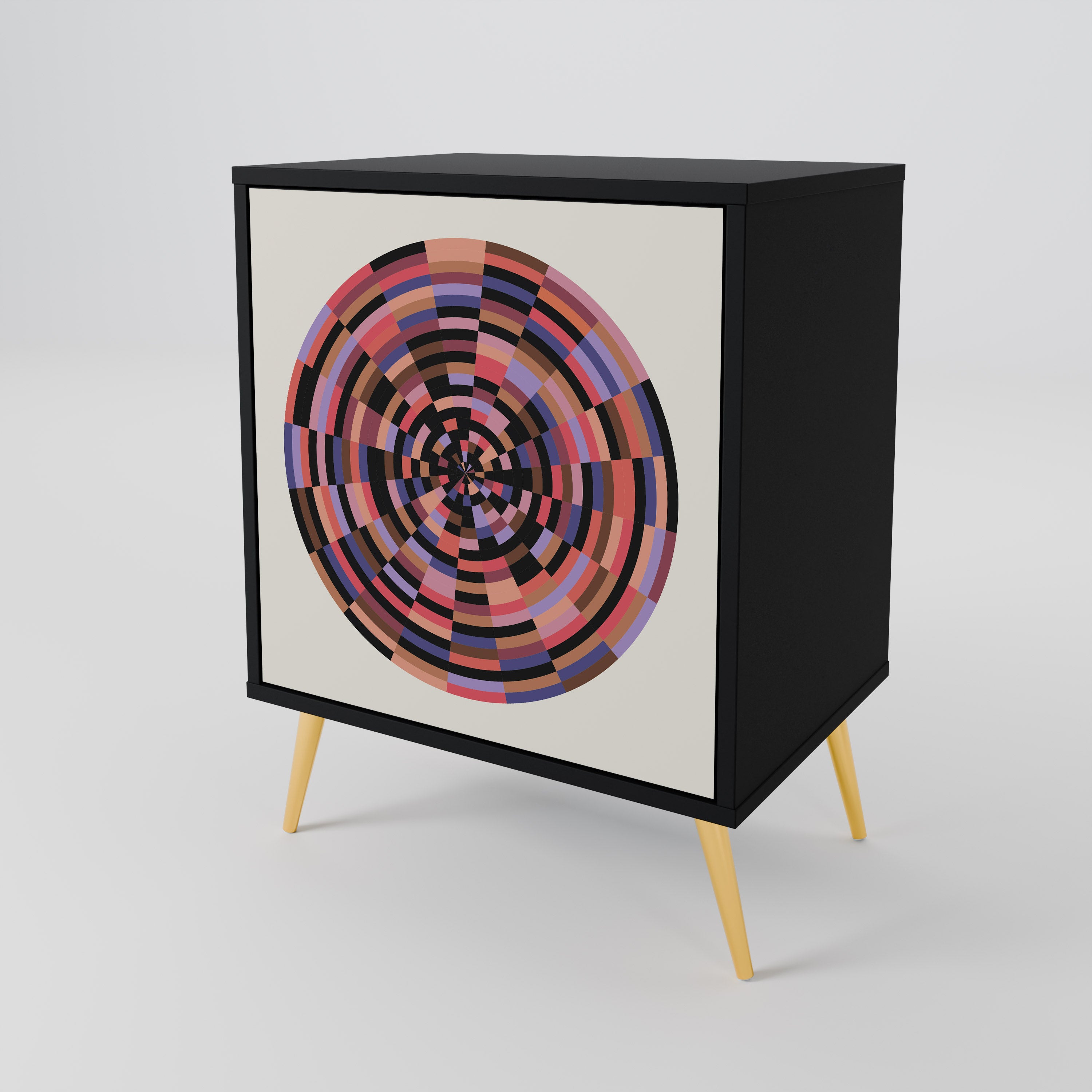 BROWN CIRCLES Komoda 1-drzwiowa korpus Czarny