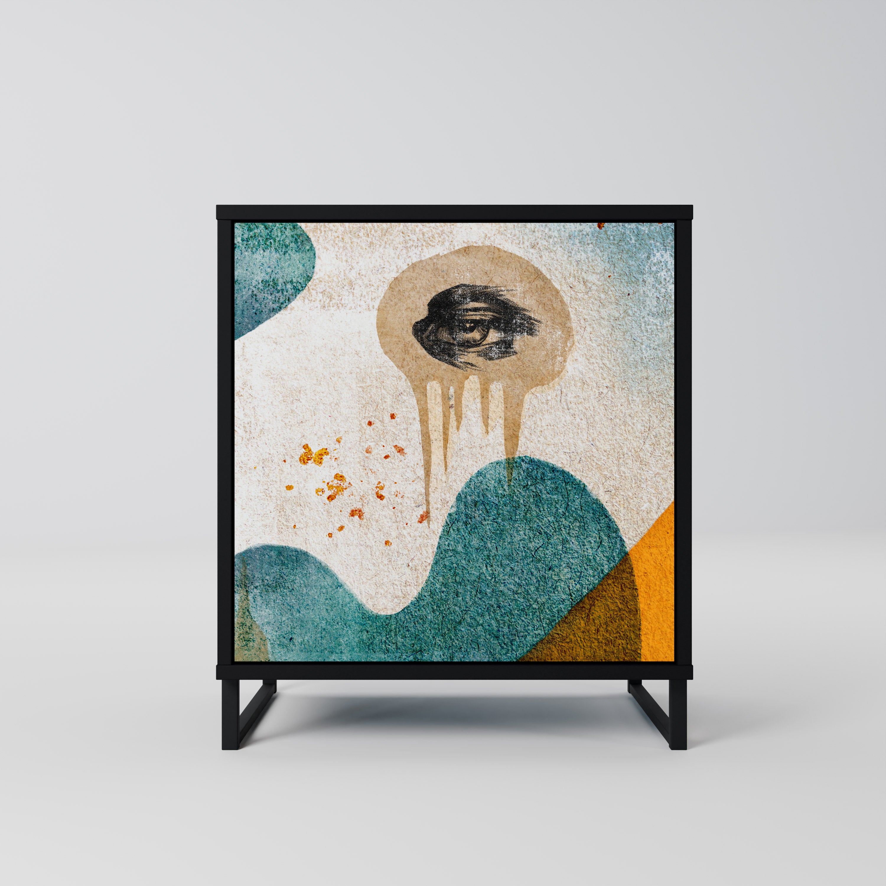 ABSTRACT FACES Komoda 1-drzwiowa korpus Czarny