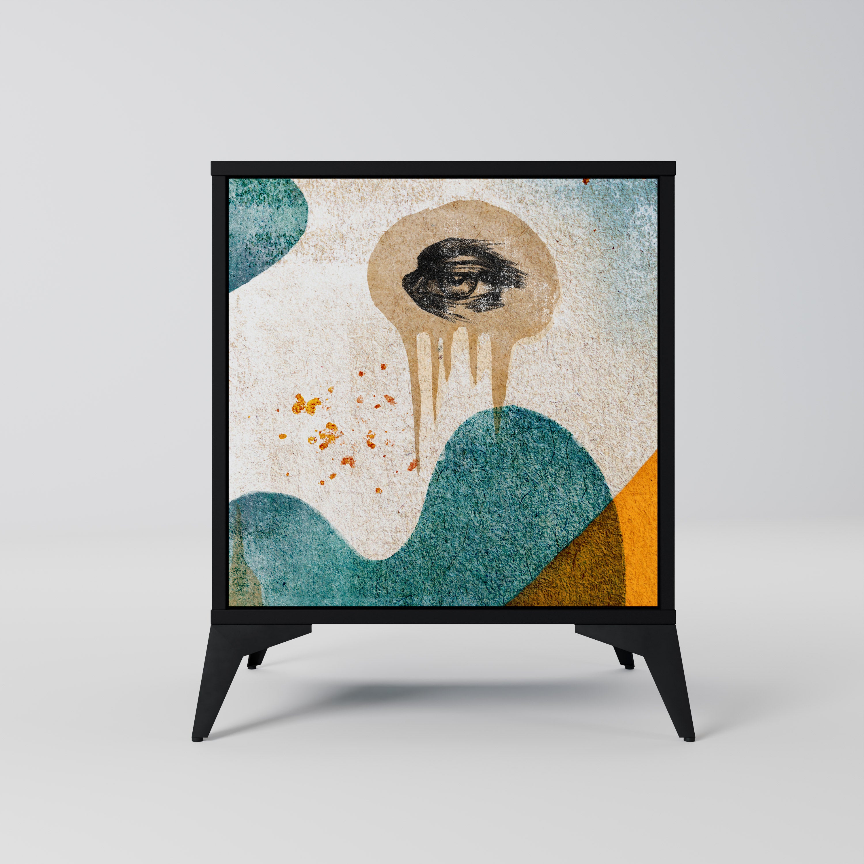 ABSTRACT FACES Komoda 1-drzwiowa korpus Czarny