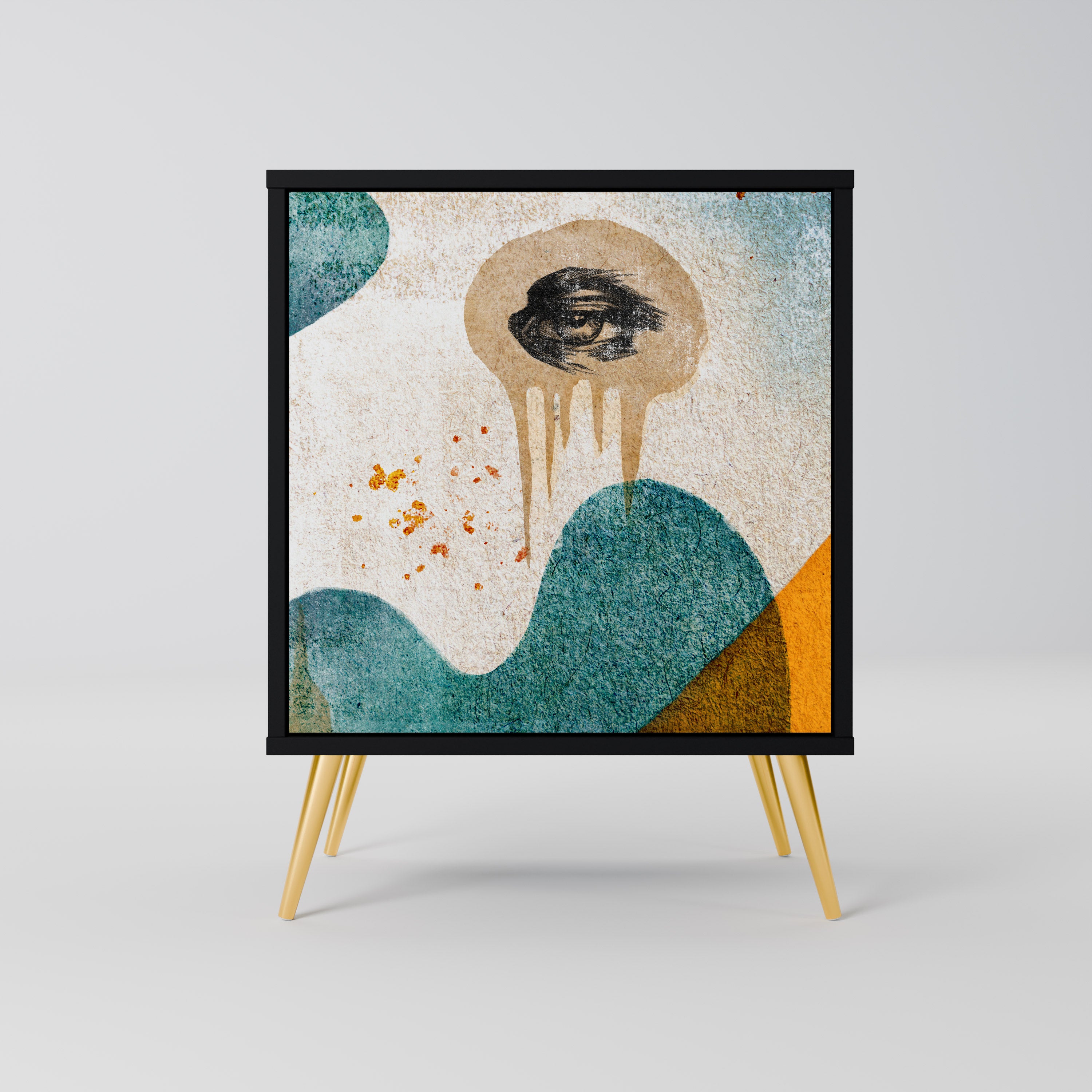 ABSTRACT FACES Komoda 1-drzwiowa korpus Czarny