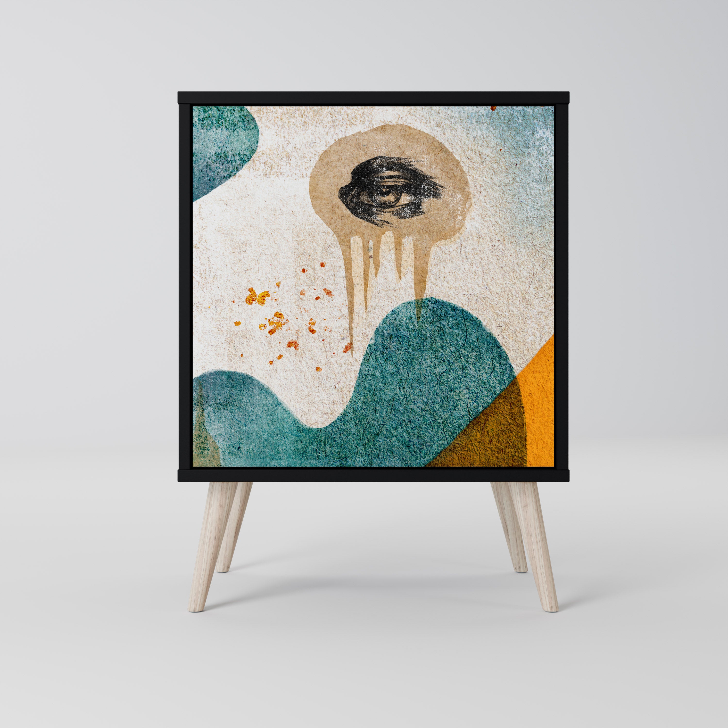 ABSTRACT FACES Komoda 1-drzwiowa korpus Czarny