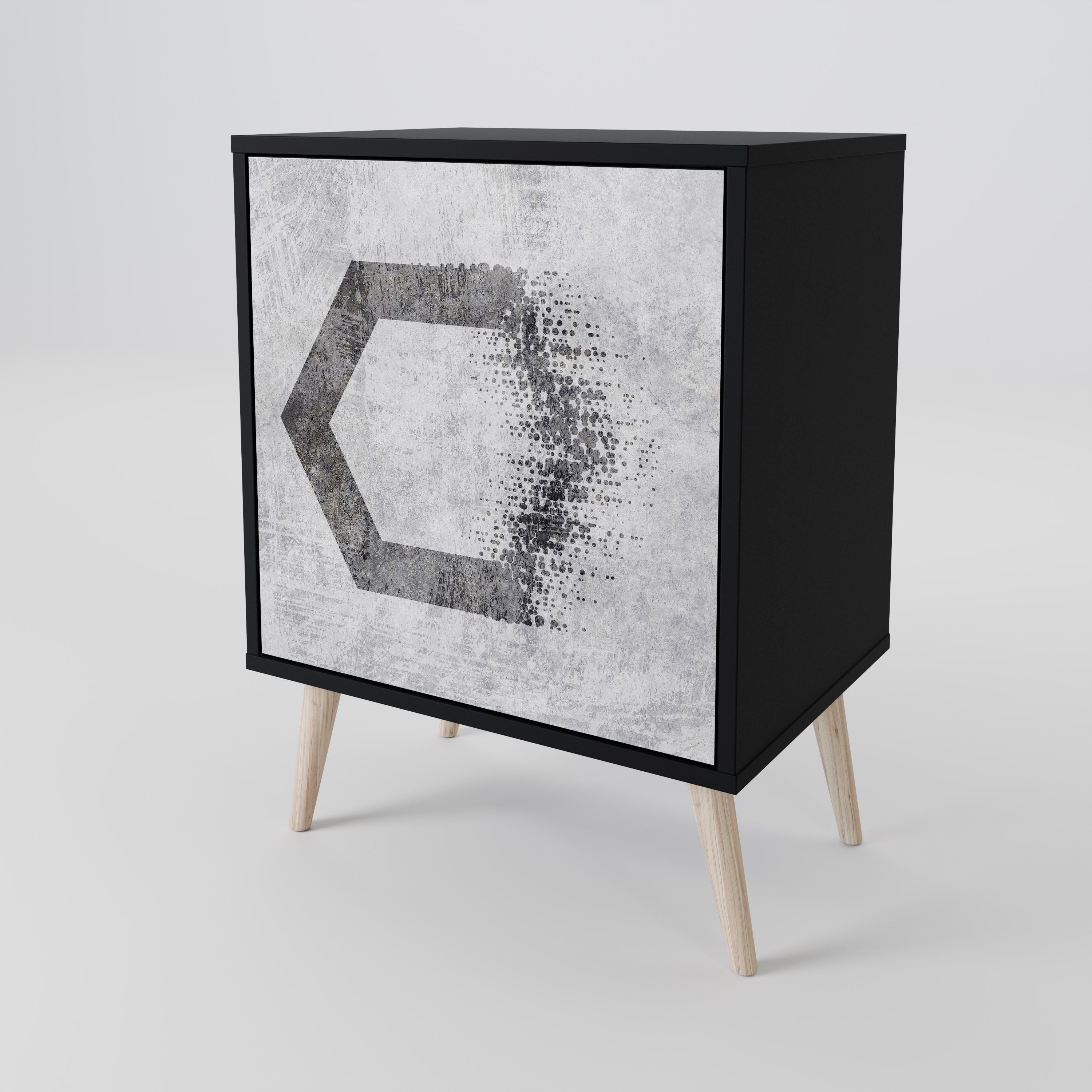 HEXAGONAL FIGURES Komoda 1-drzwiowa korpus Czarny