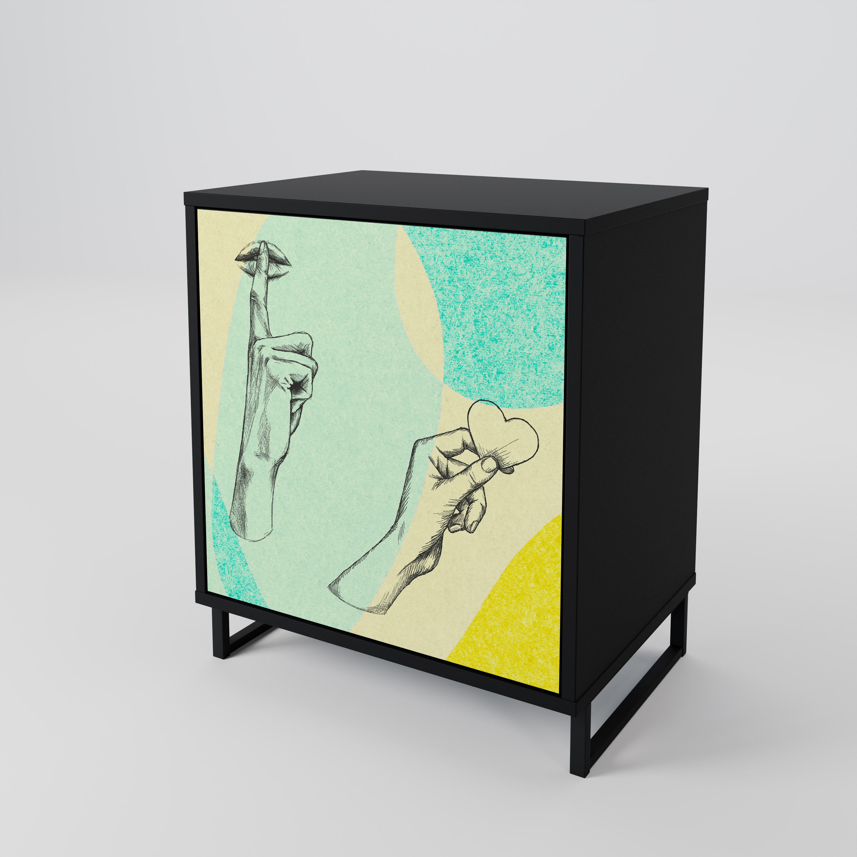 BODY LANGUAGE Komoda 1-drzwiowa korpus Czarny