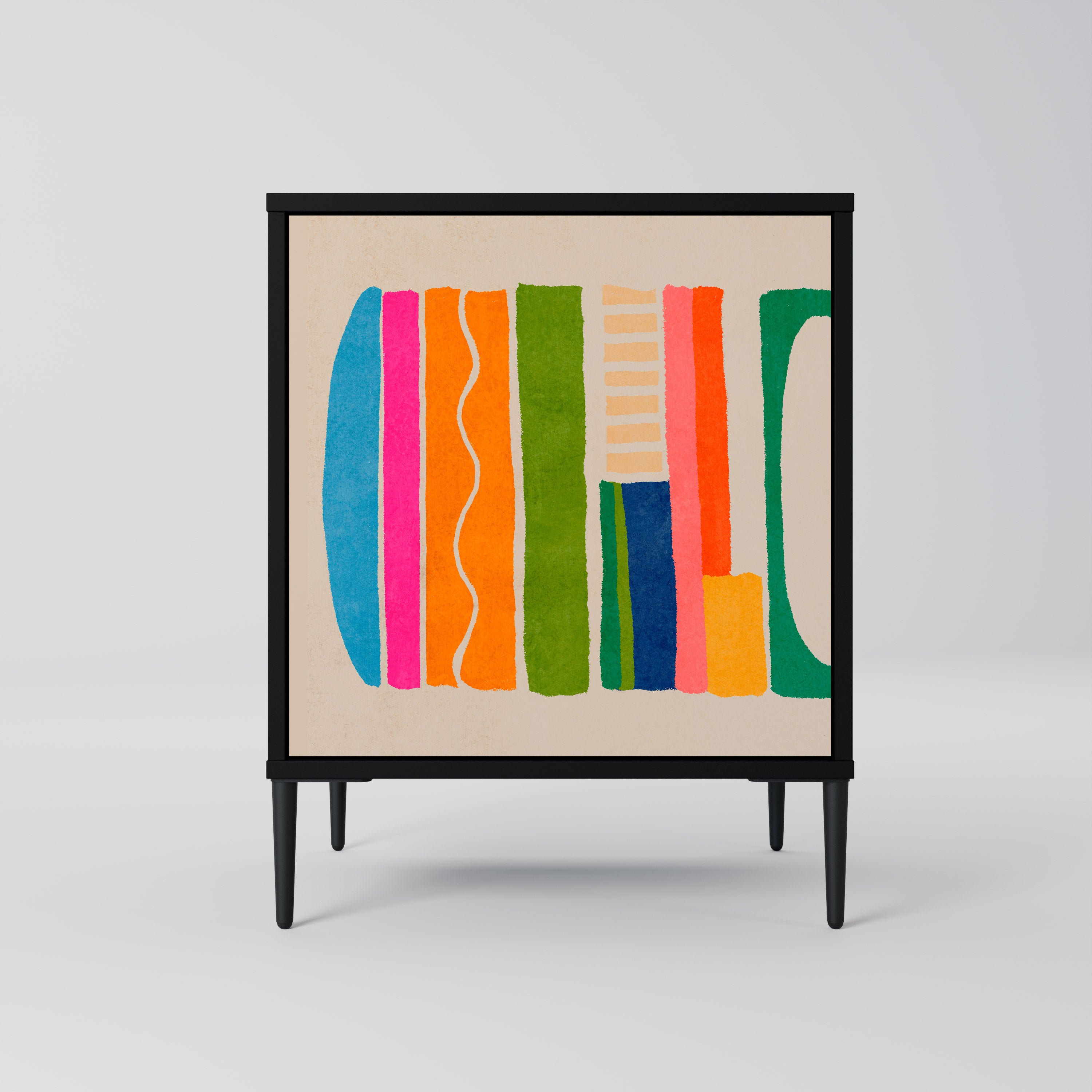 GEOMETRIC SHINE Komoda 1-drzwiowa korpus Czarny