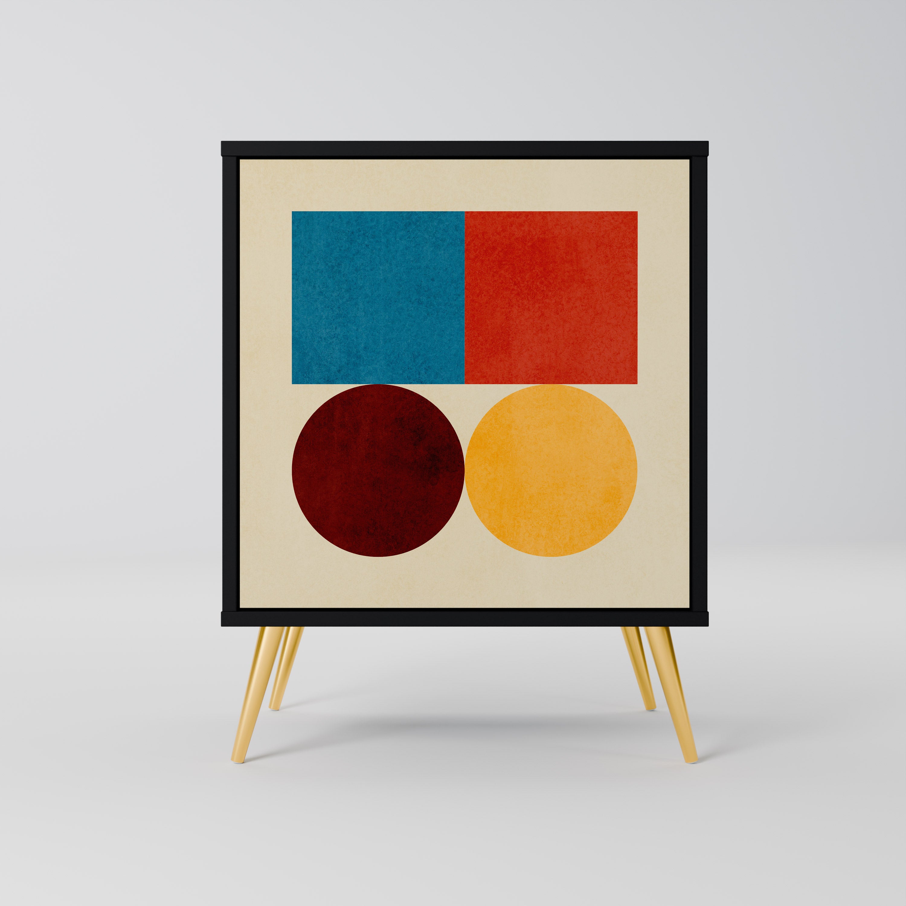 GEOMETRIC PUZZLE Komoda 1-drzwiowa korpus Czarny