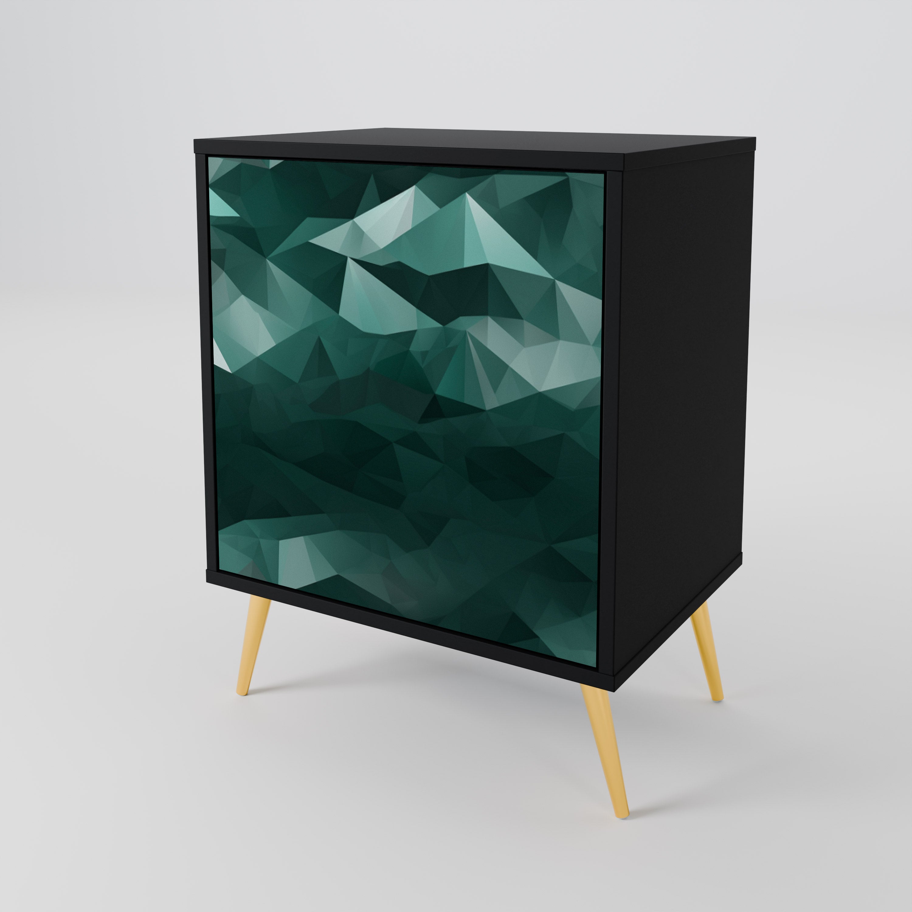 POLYGONAL FLOATING Komoda 1-drzwiowa korpus Czarny