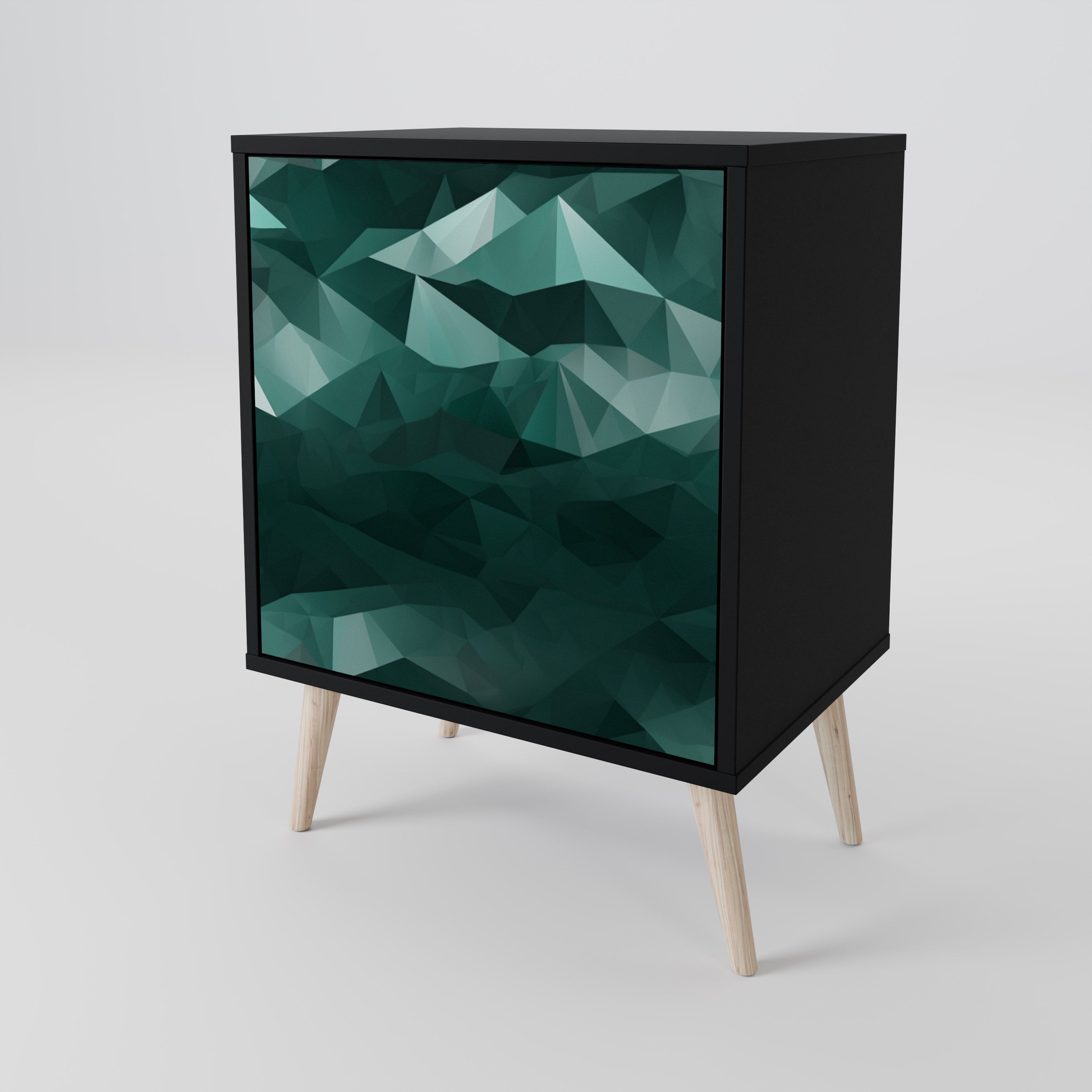 POLYGONAL FLOATING Komoda 1-drzwiowa korpus Czarny