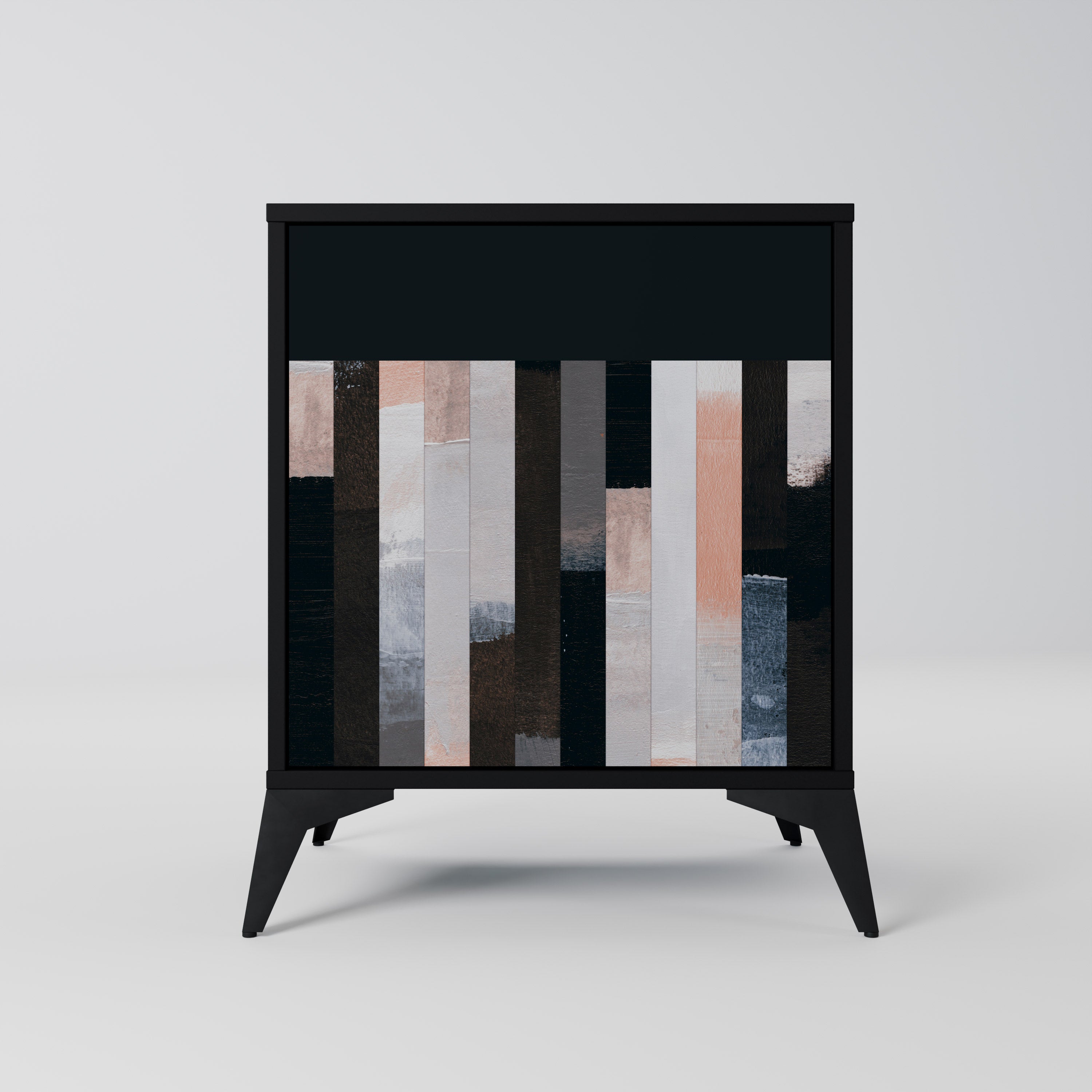 COLLAGE OF RECTANGLES Komoda 1-drzwiowa korpus Czarny