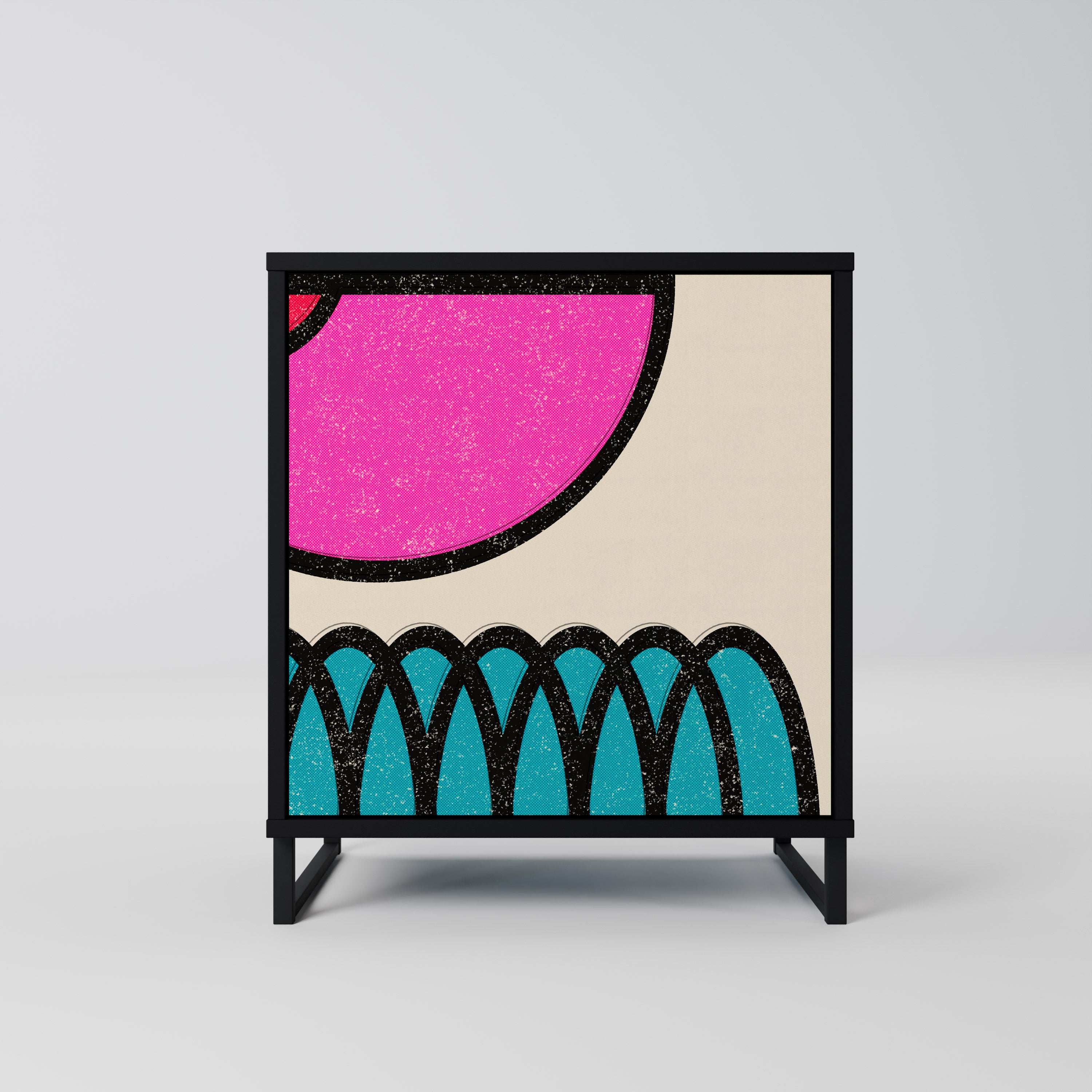 GEOMETRIC RHAPSODY Komoda 1-drzwiowa korpus Czarny