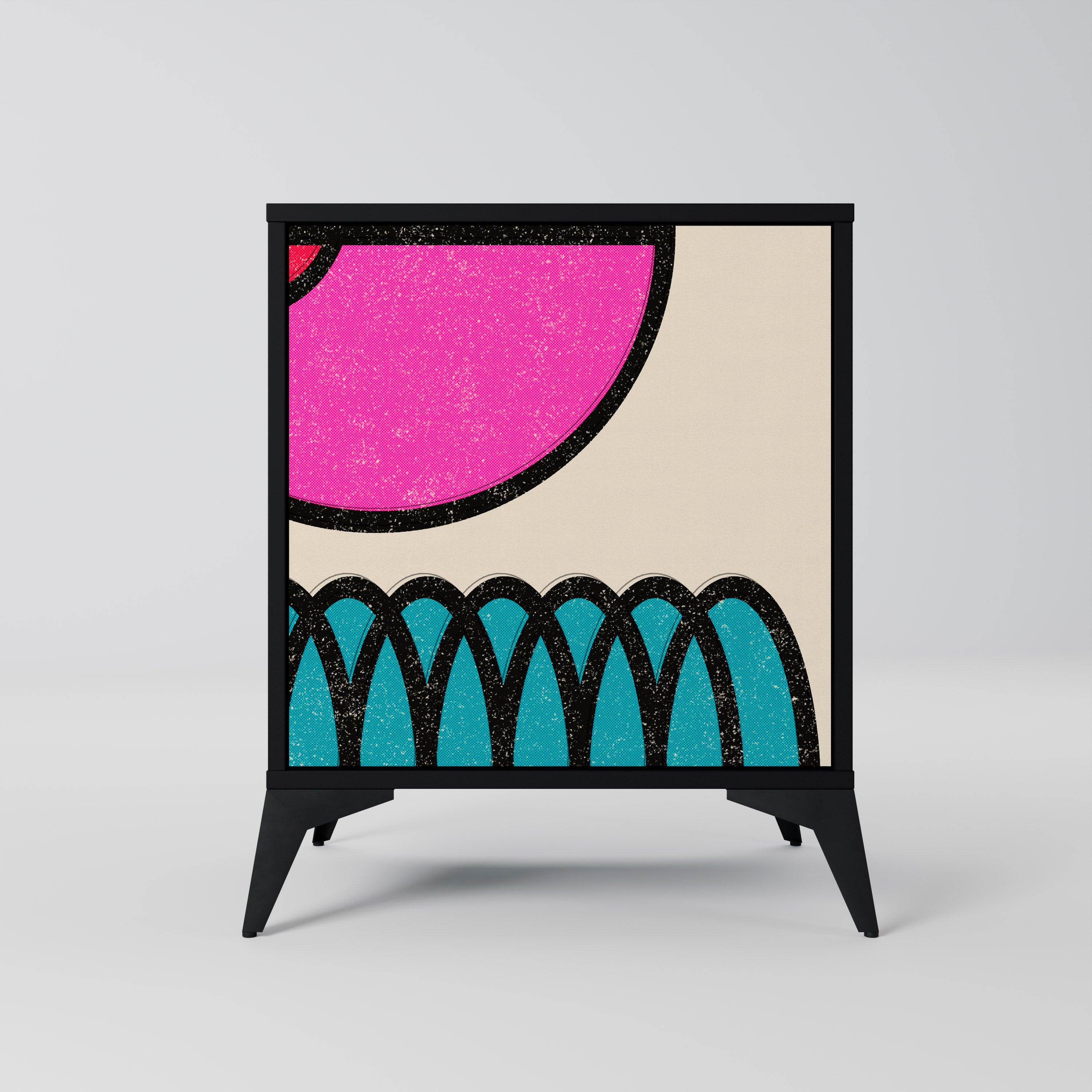 GEOMETRIC RHAPSODY Komoda 1-drzwiowa korpus Czarny