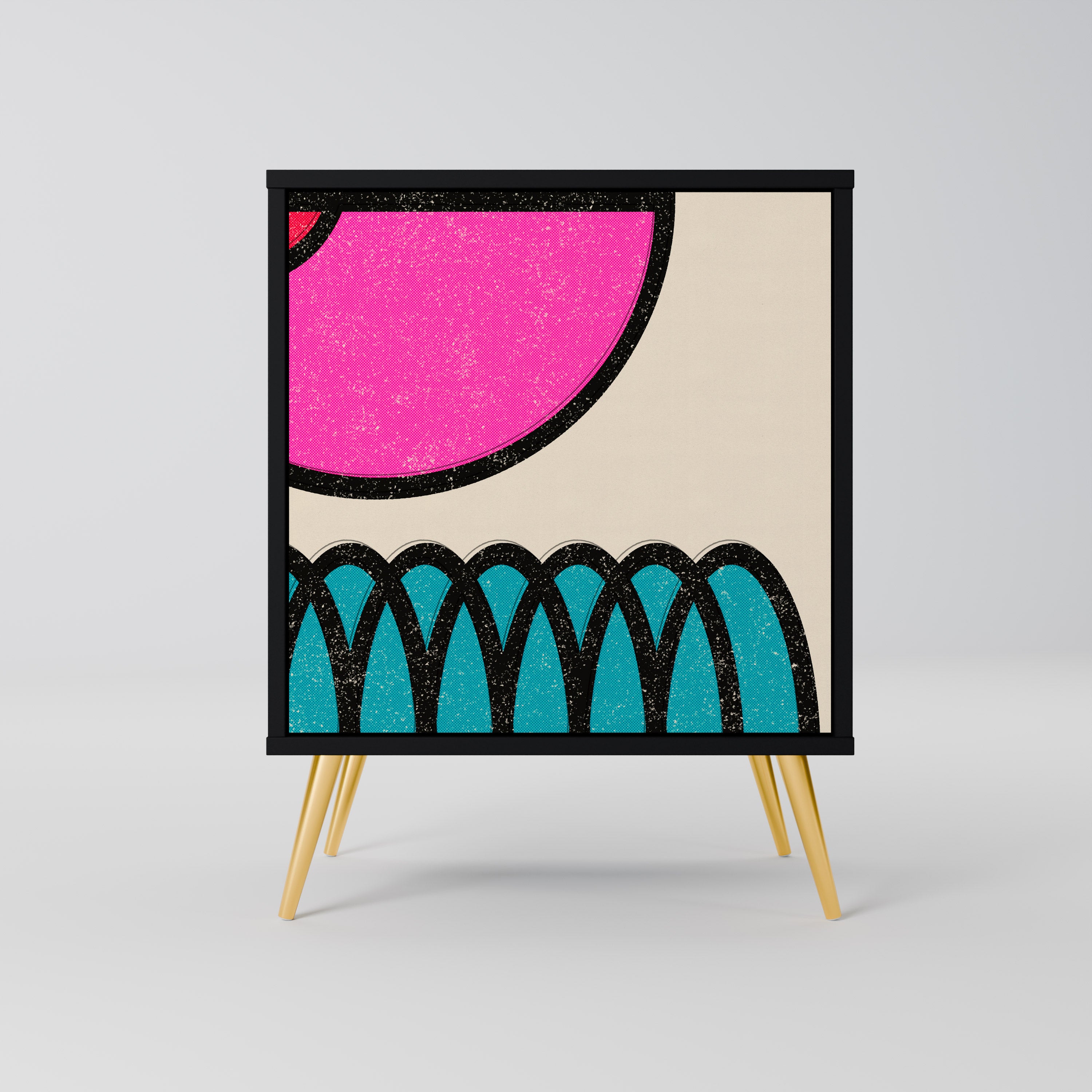 GEOMETRIC RHAPSODY Komoda 1-drzwiowa korpus Czarny